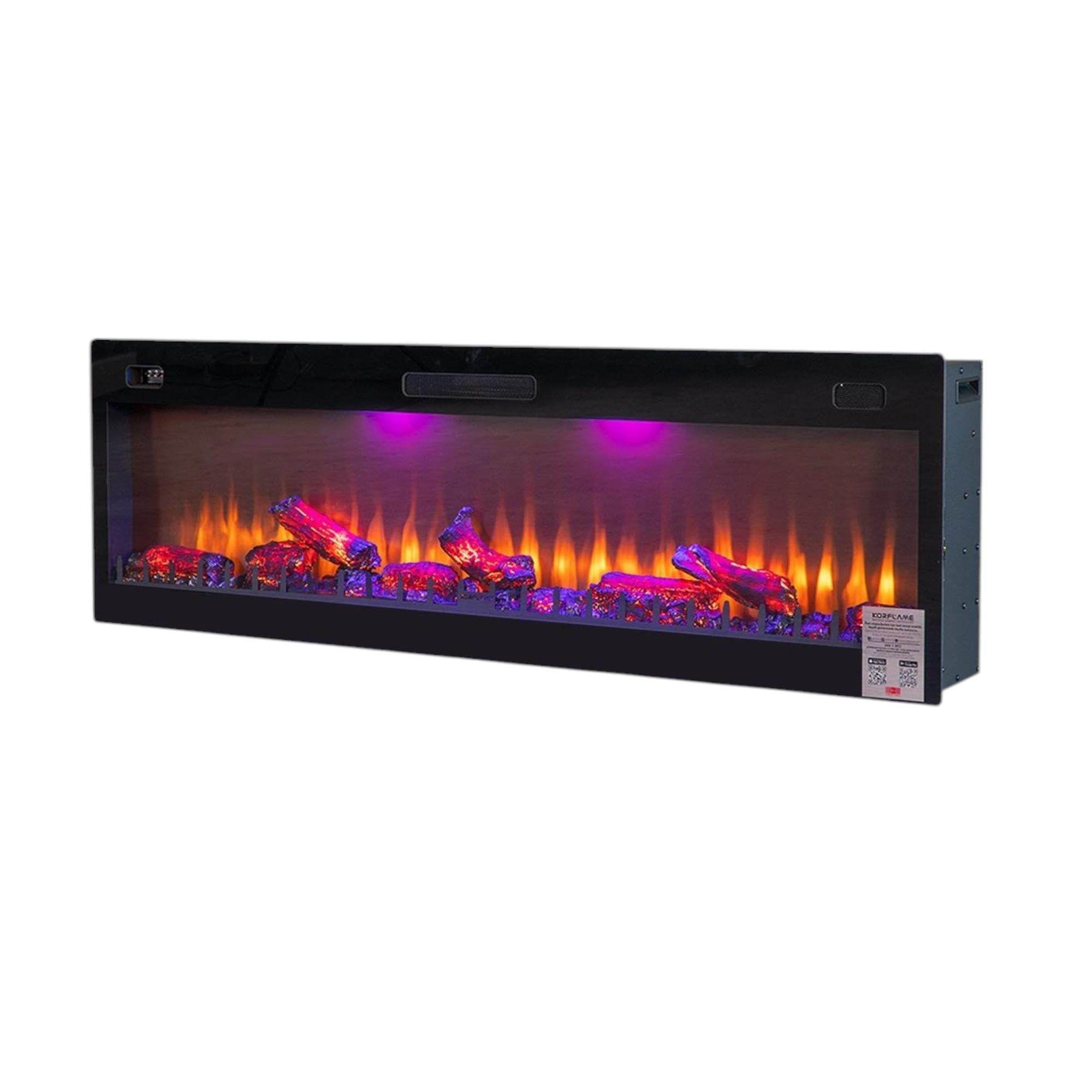 Isıtmalı Elektrikli Şömine | Korcam 160-S | 160x20x52 cm