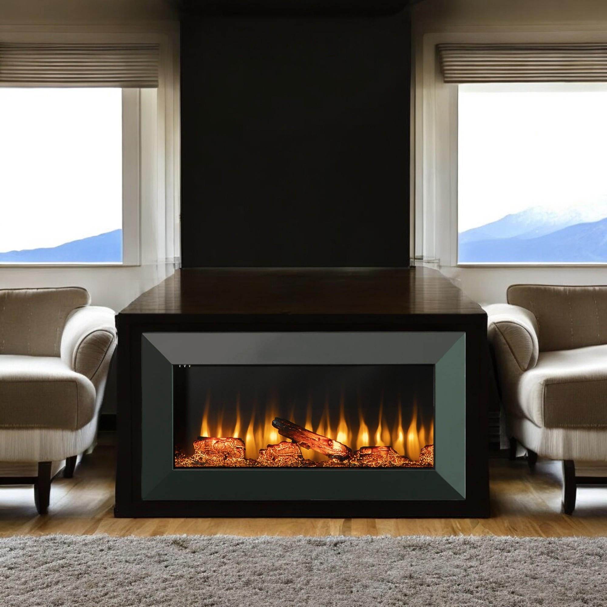 Isıtmalı Elektrikli Şömine | Kormet 100-S | 100x20x52 cm