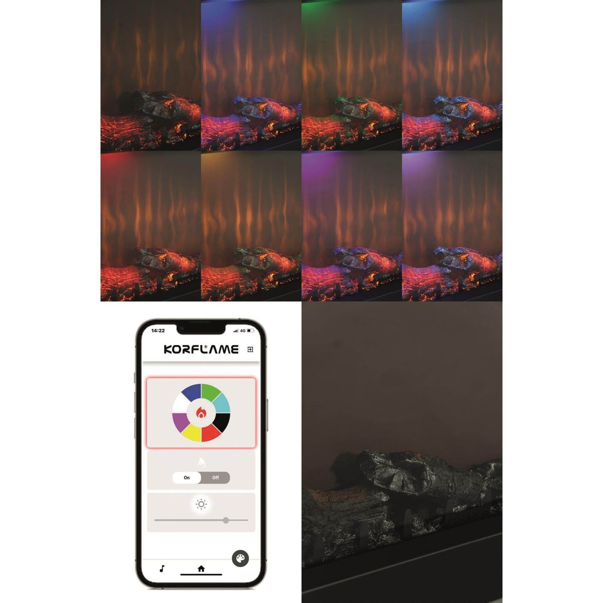 Isıtmalı Elektrikli Şömine | Kormet 100-S | 100x20x52 cm