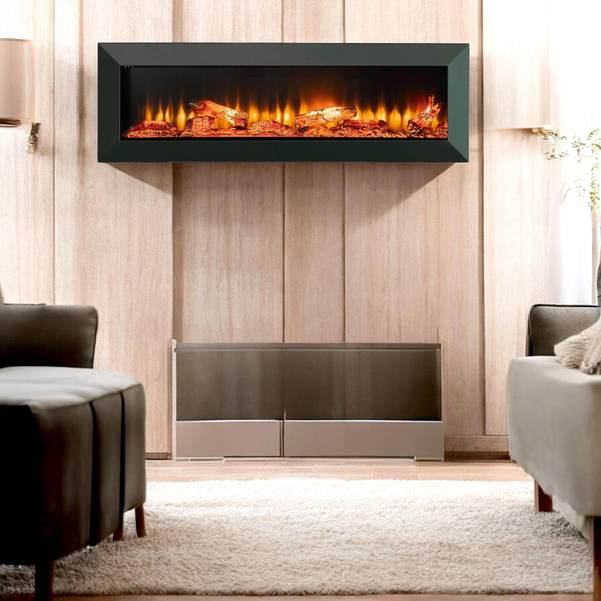 Isıtmalı Elektrikli Şömine | Kormet 160-S | 160x20x52 cm