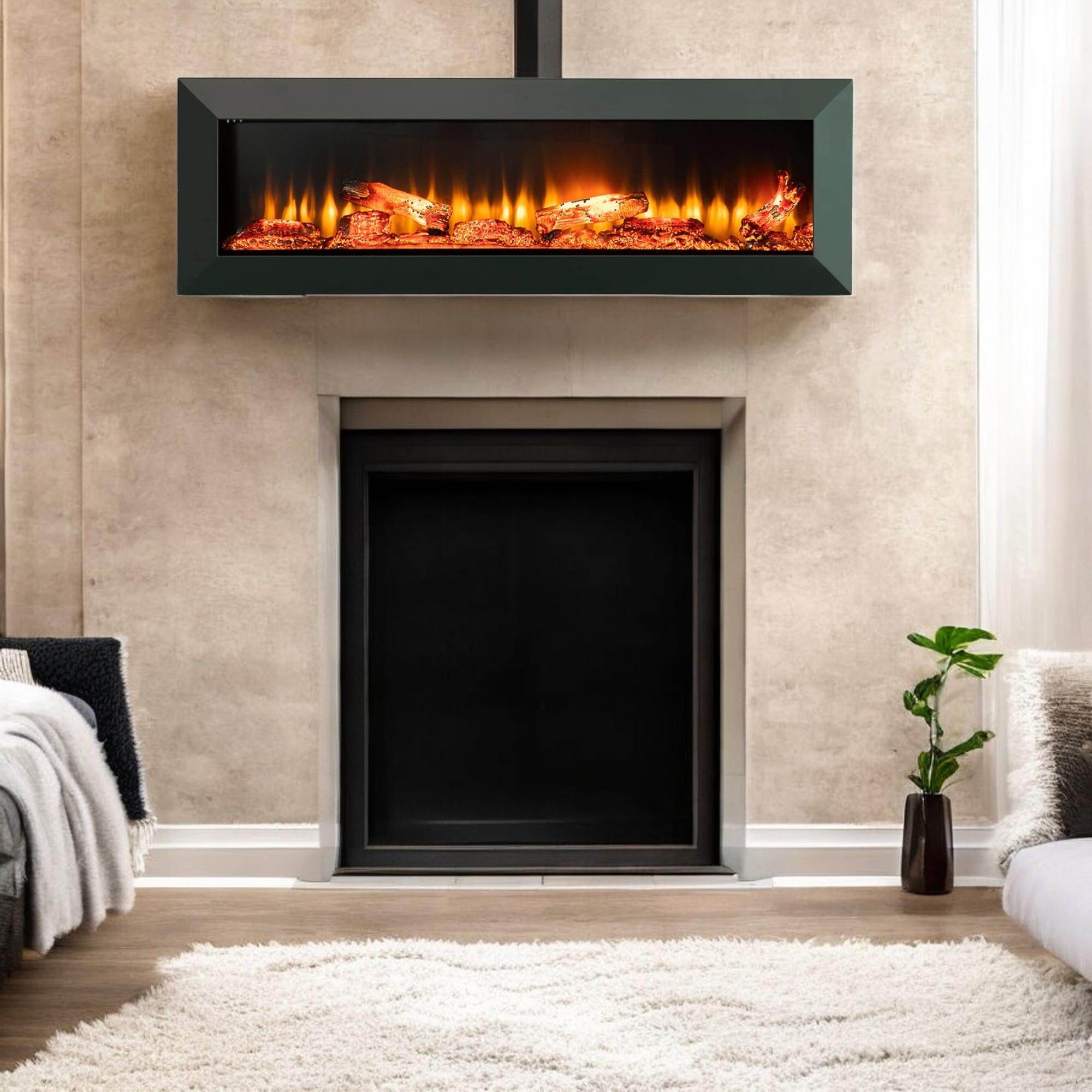 Isıtmalı Elektrikli Şömine | Kormet 160-S | 160x24x52 cm