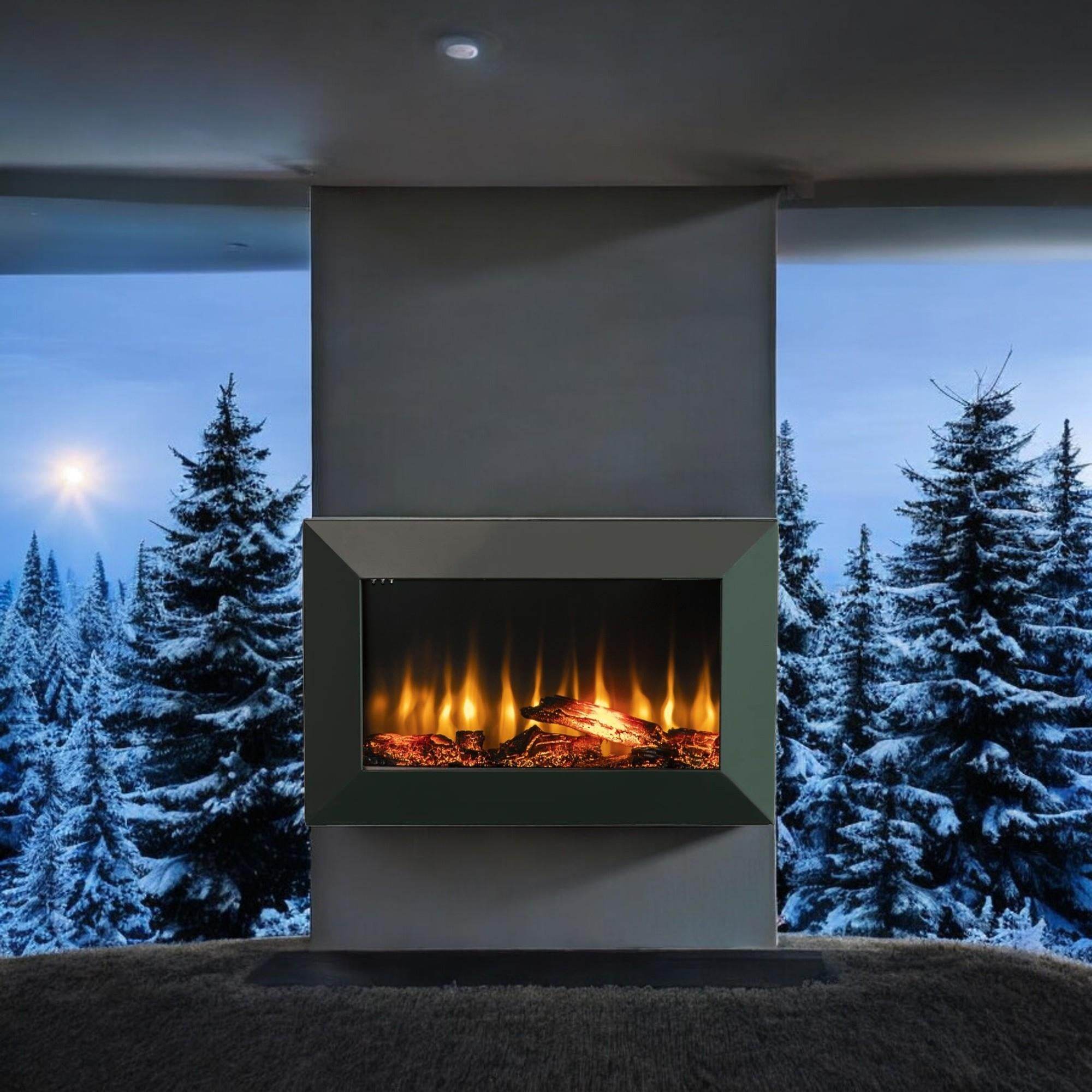 Isıtmalı Elektrikli Şömine | Kormet 80-S | 80x20x52 cm