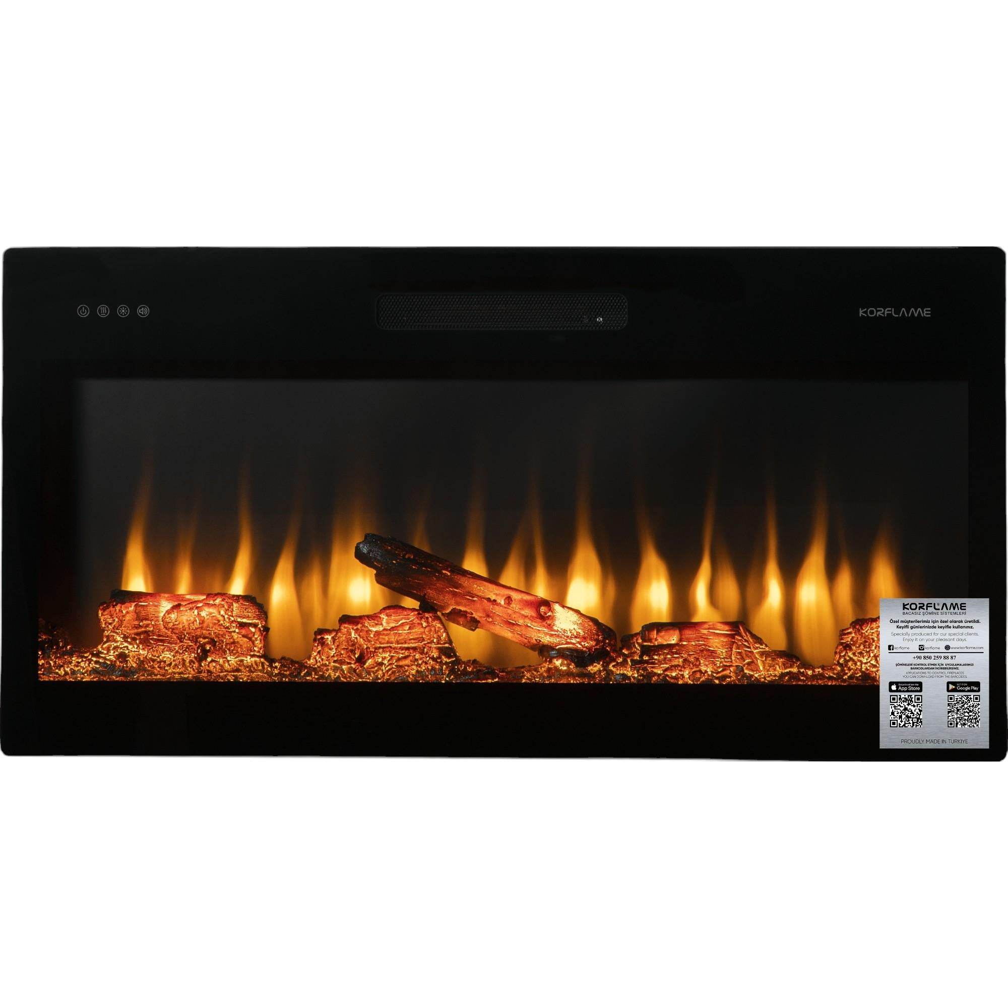 Isıtmasız Elektrikli Şömine | Korcam 100-Eko | 101x20x42 cm