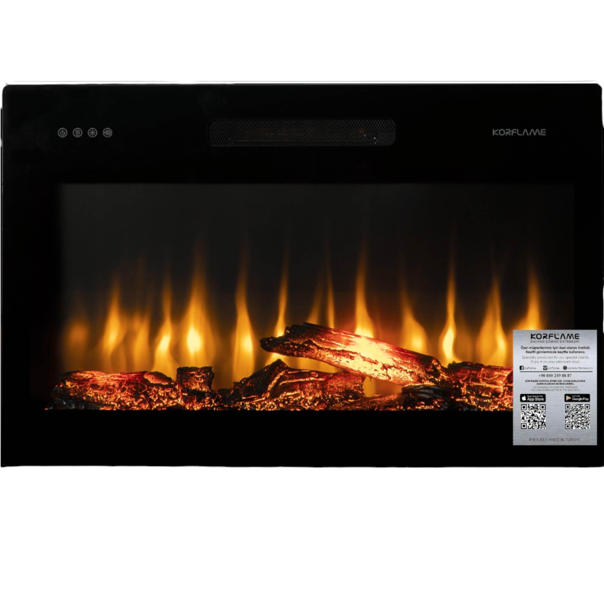 Isıtmasız Elektrikli Şömine | Korcam 80-Eko | 81x20x42 cm