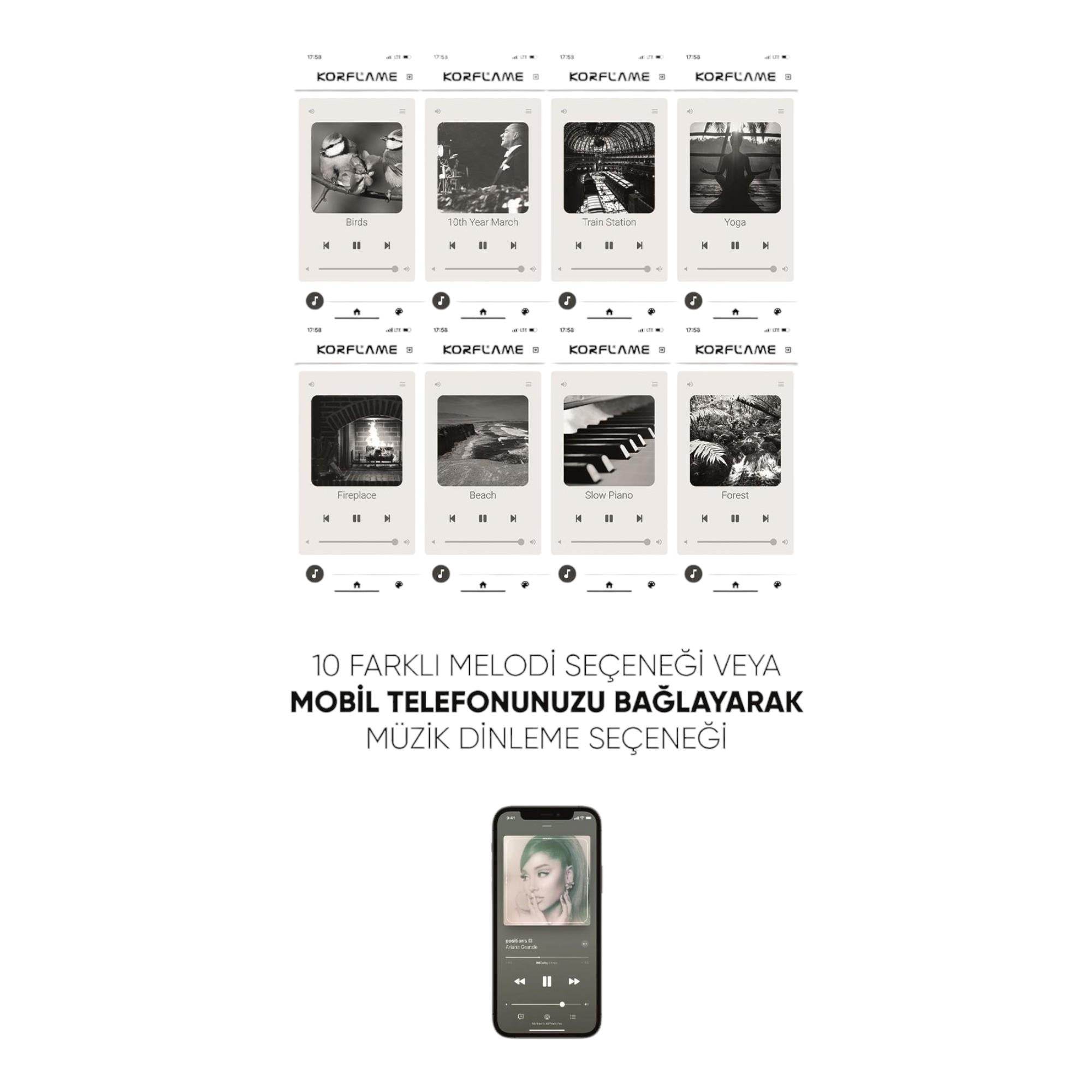 Isıtmasız Elektrikli Şömine | Korcam 80-Eko | 81x20x42 cm