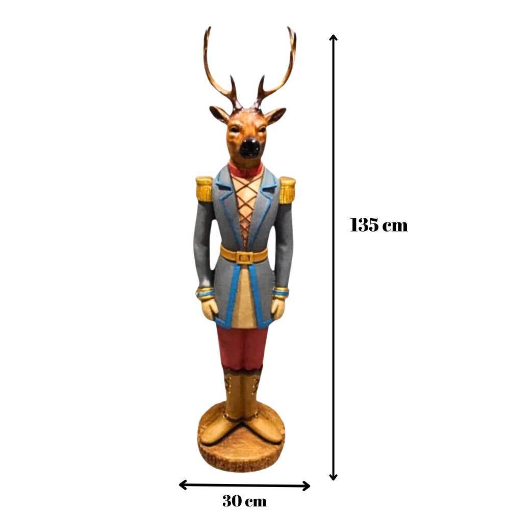 Geyik Figürlü Dekoratif Karşılama Heykeli | 30 x135 cm | Rehome