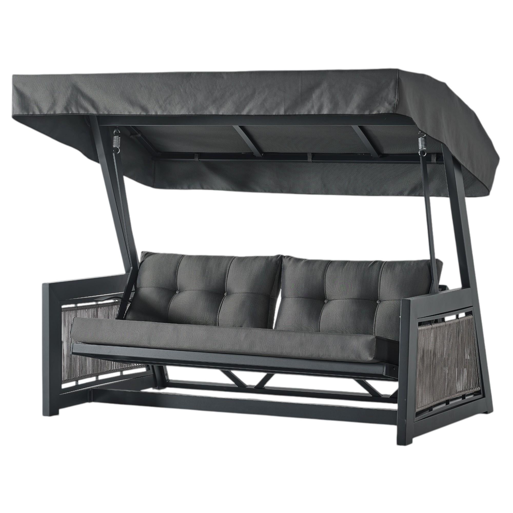 Karum Rope Alüminyum Gövdeli Minderli Bahçe Balkon Salıncağı