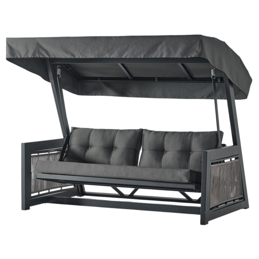 Karum Rope Alüminyum Gövdeli Minderli Bahçe Balkon Salıncağı