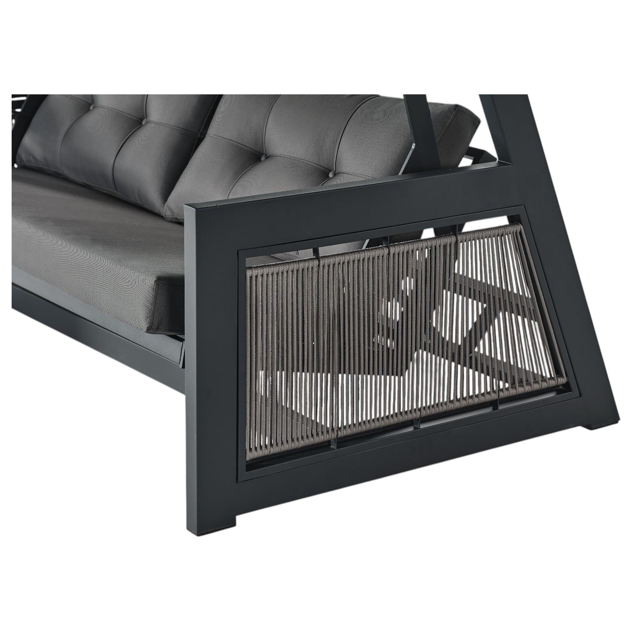 Karum Rope Alüminyum Gövdeli Minderli Bahçe Balkon Salıncağı