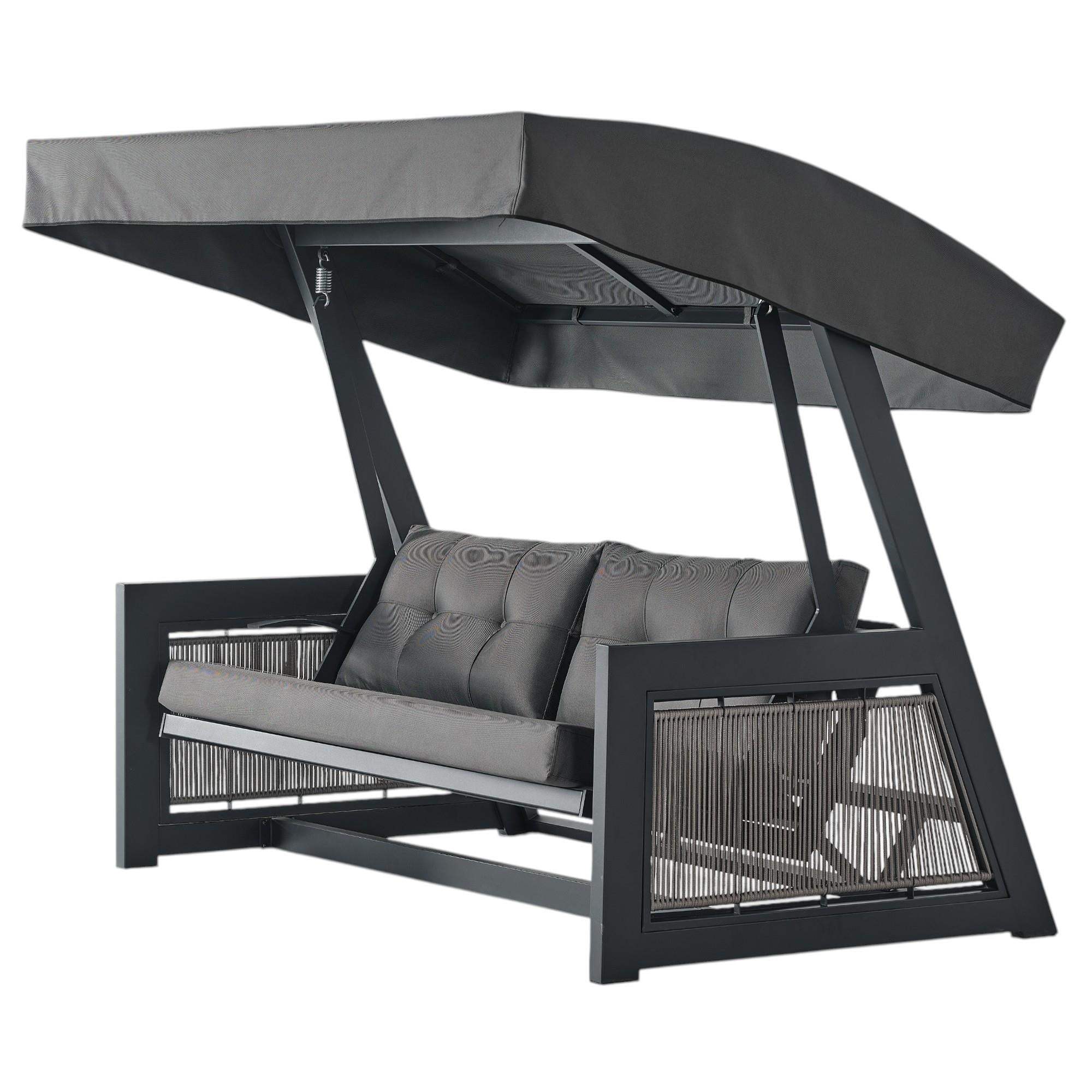 Karum Rope Alüminyum Gövdeli Minderli Bahçe Balkon Salıncağı