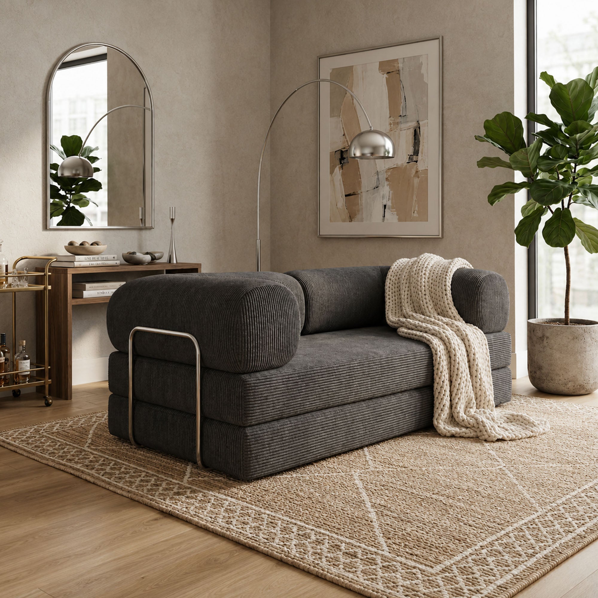 Katlanabilir Sünger Çekyat 3'lü Koltuk 300x134 cm | Rehome