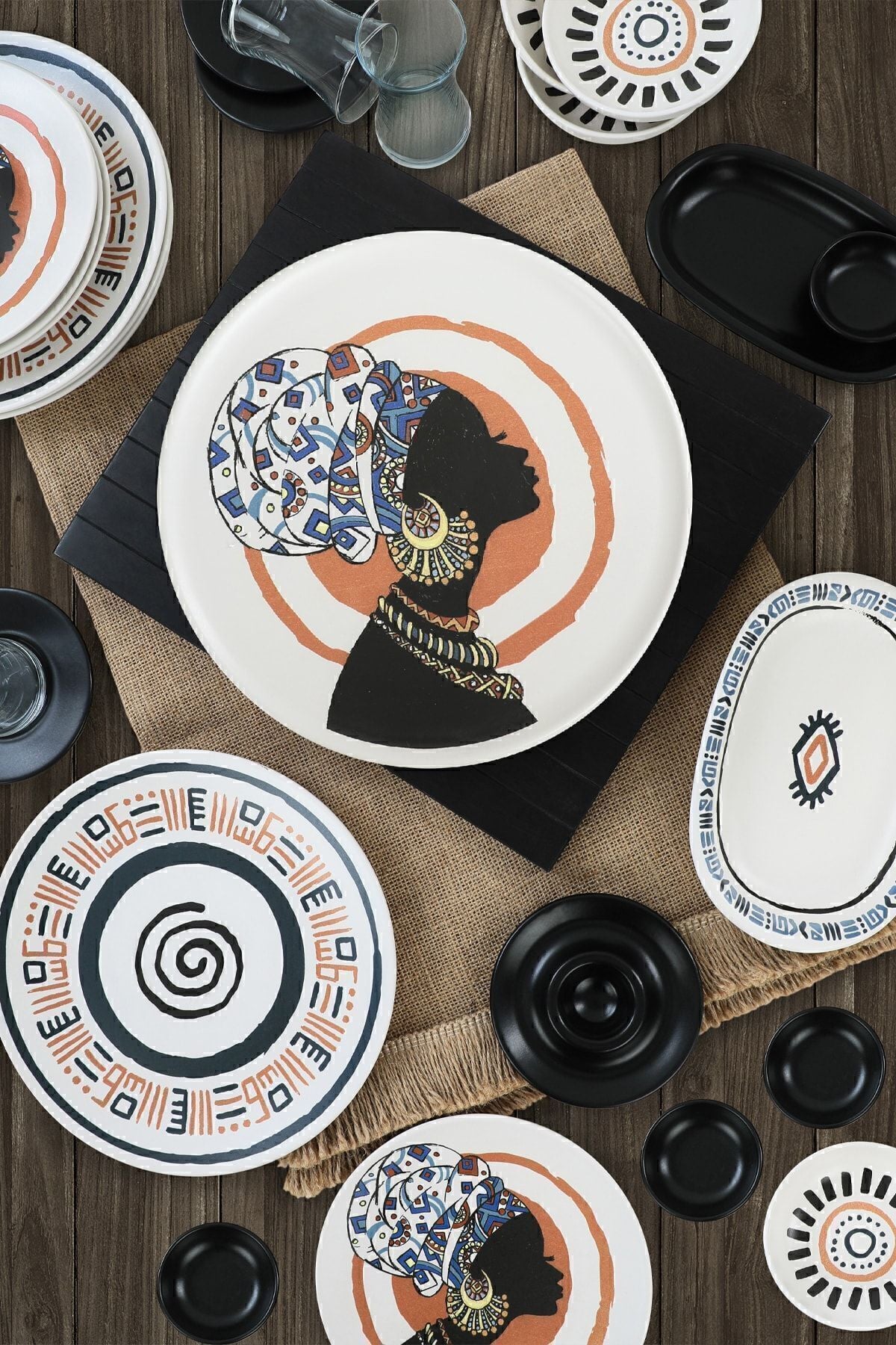 Keraart African Kahvaltı Takımı 50 Parça 6 Kişilik 20634-37