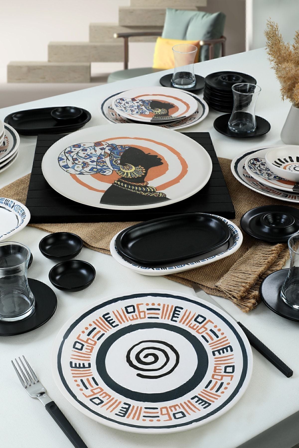 Keraart African Kahvaltı Takımı 50 Parça 6 Kişilik 20634-37