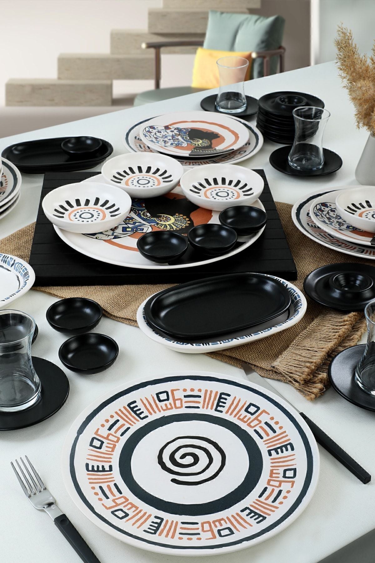 Keraart African Kahvaltı Takımı 50 Parça 6 Kişilik 20634-37