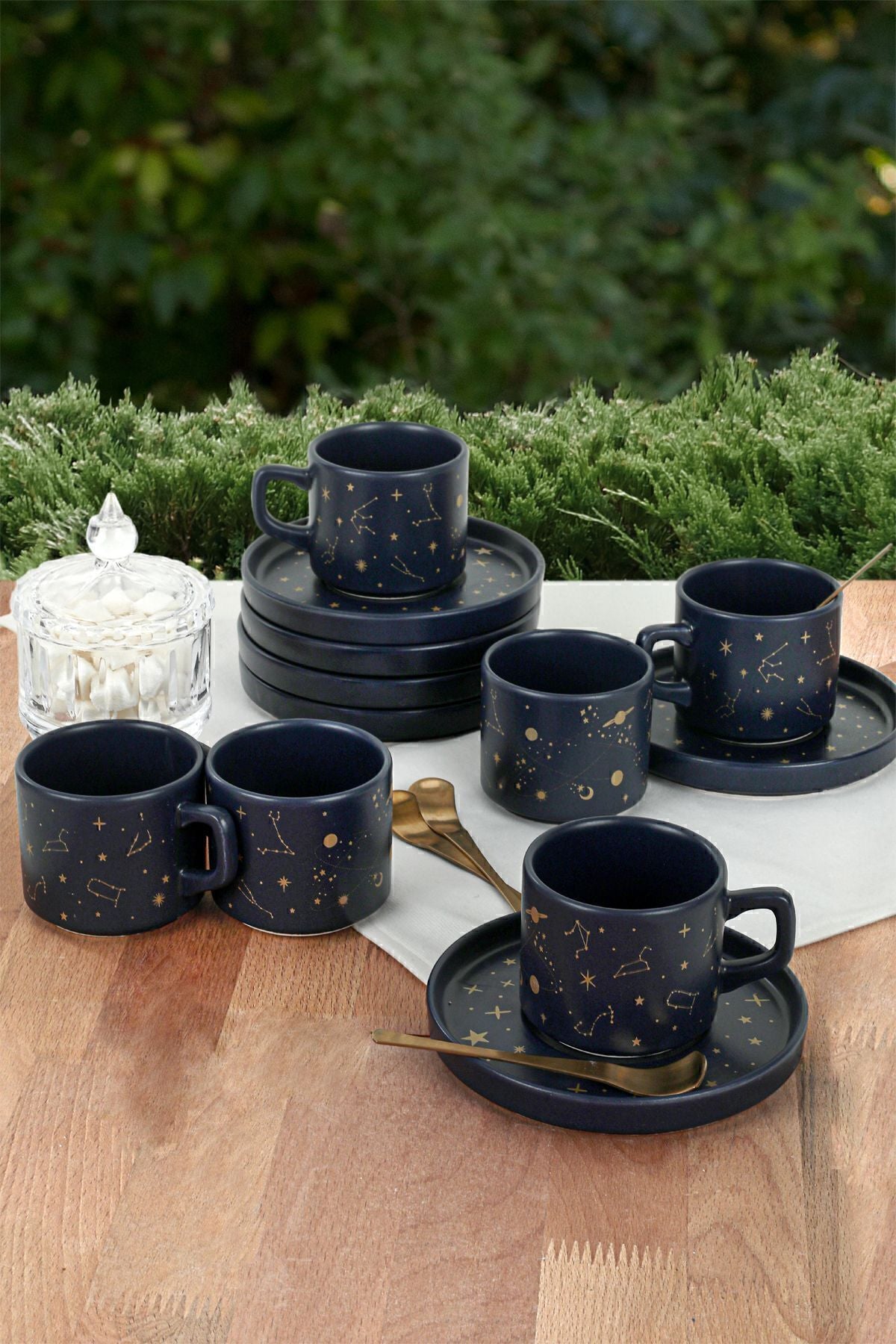 Keraart Astro Stackable Çay Fincan Takımı 12 Parça 6 Kişilik