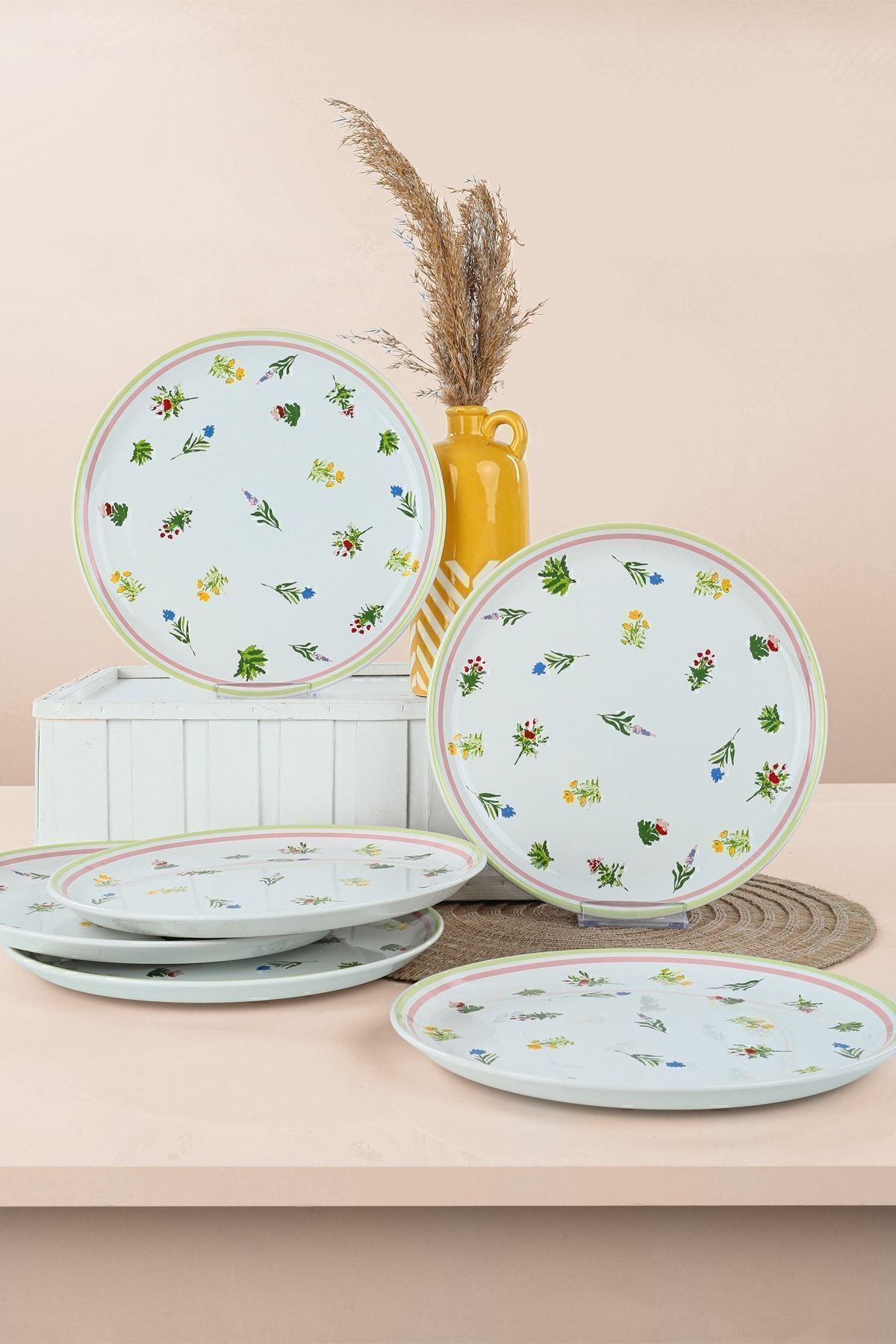 Keraart Bahar Çiçekleri Hitit Servis Tabağı 25 Cm 6 Adet