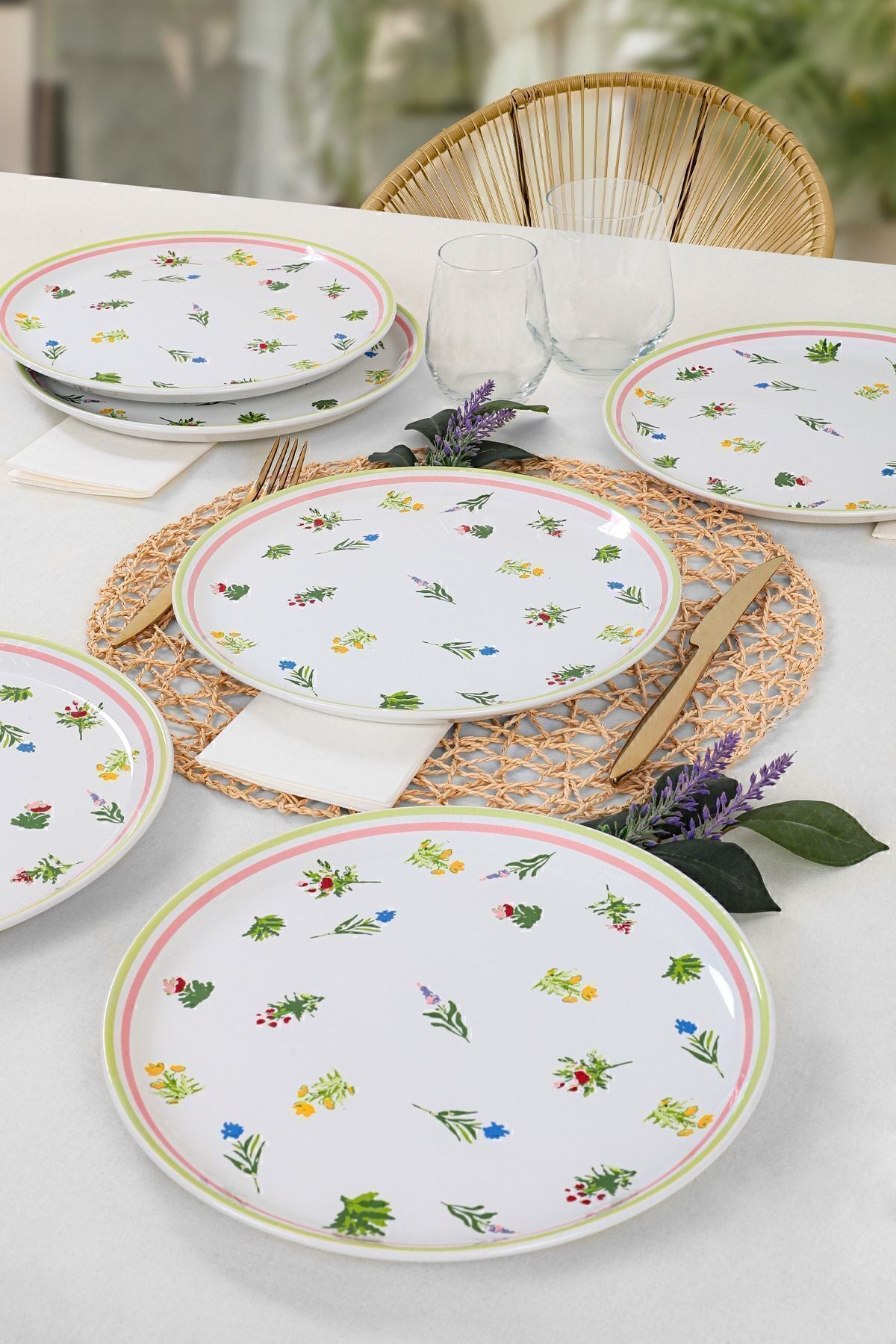 Keraart Bahar Çiçekleri Hitit Servis Tabağı 25 Cm 6 Adet