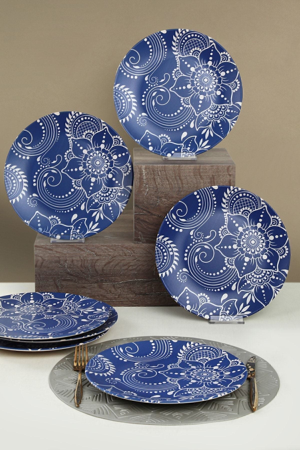 Keraart Blue Clove Servis Tabağı 26 Cm 6 Adet - 18945