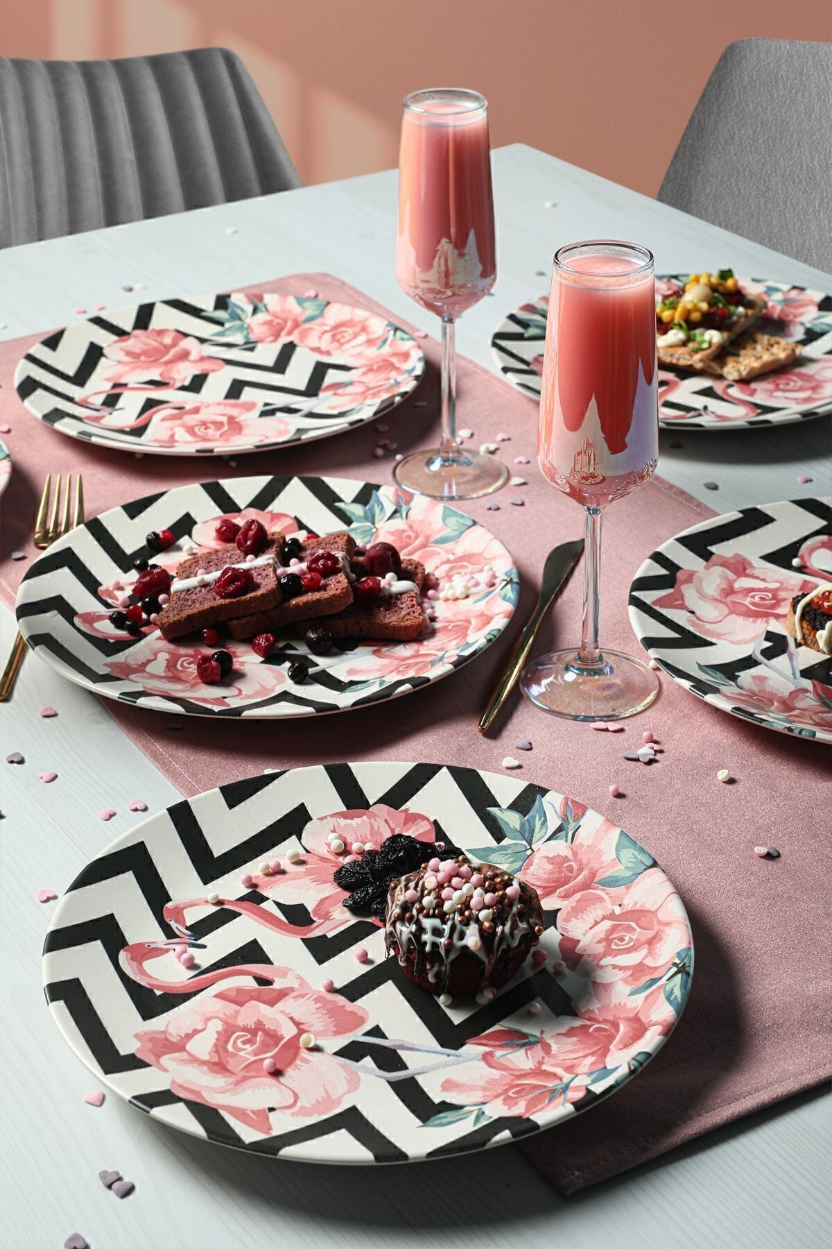 Keraart Flamingo Servis Tabağı 26 Cm 6 Adet - 18309