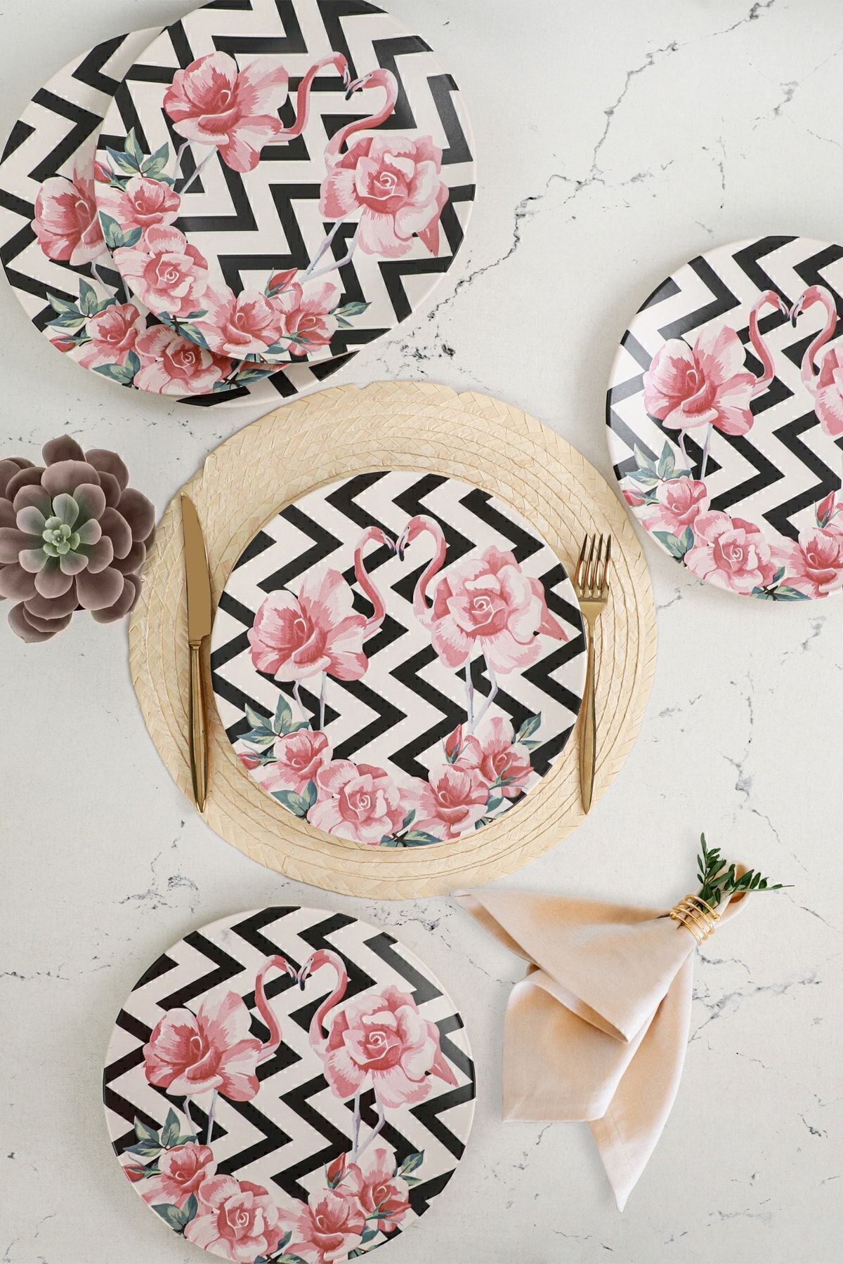 Keraart Flamingo Servis Tabağı 26 Cm 6 Adet - 18309