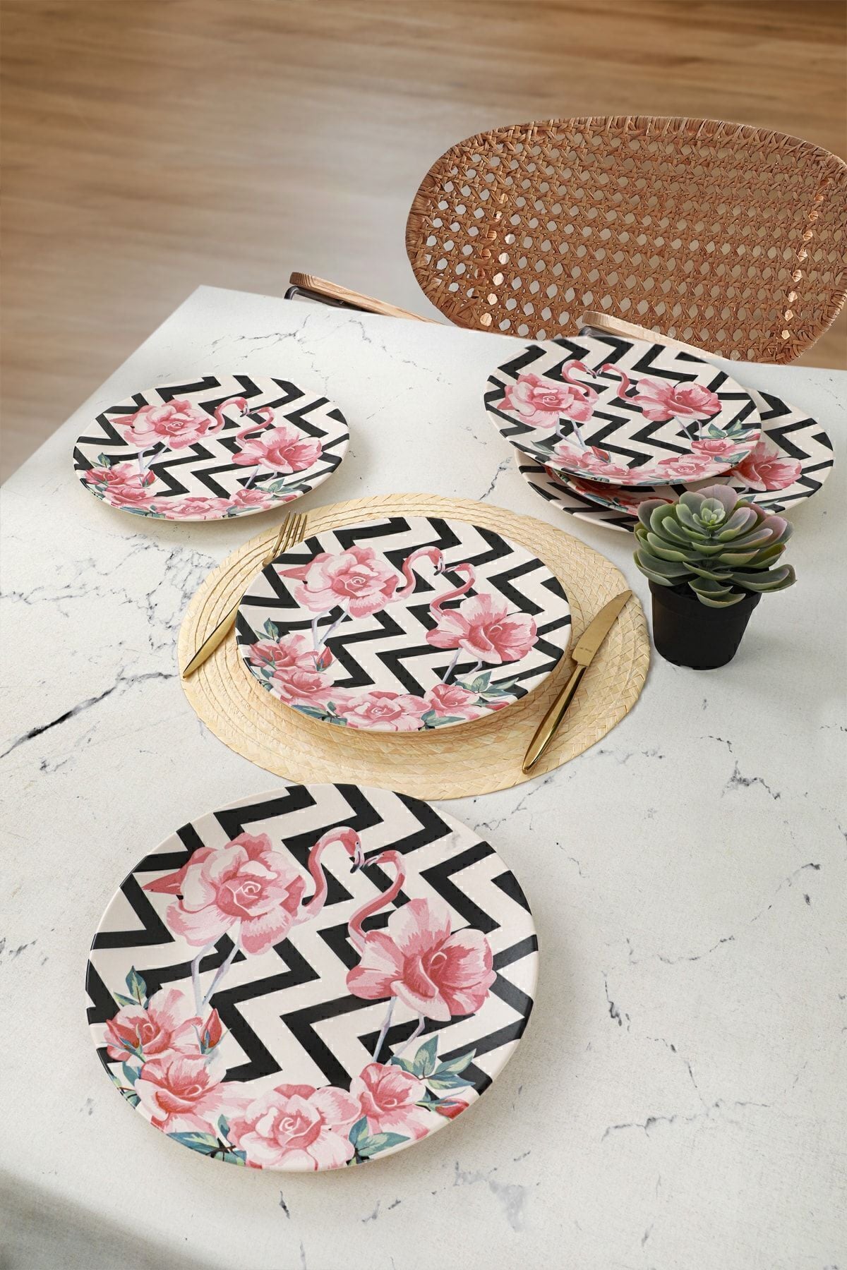 Keraart Flamingo Servis Tabağı 26 Cm 6 Adet - 18309