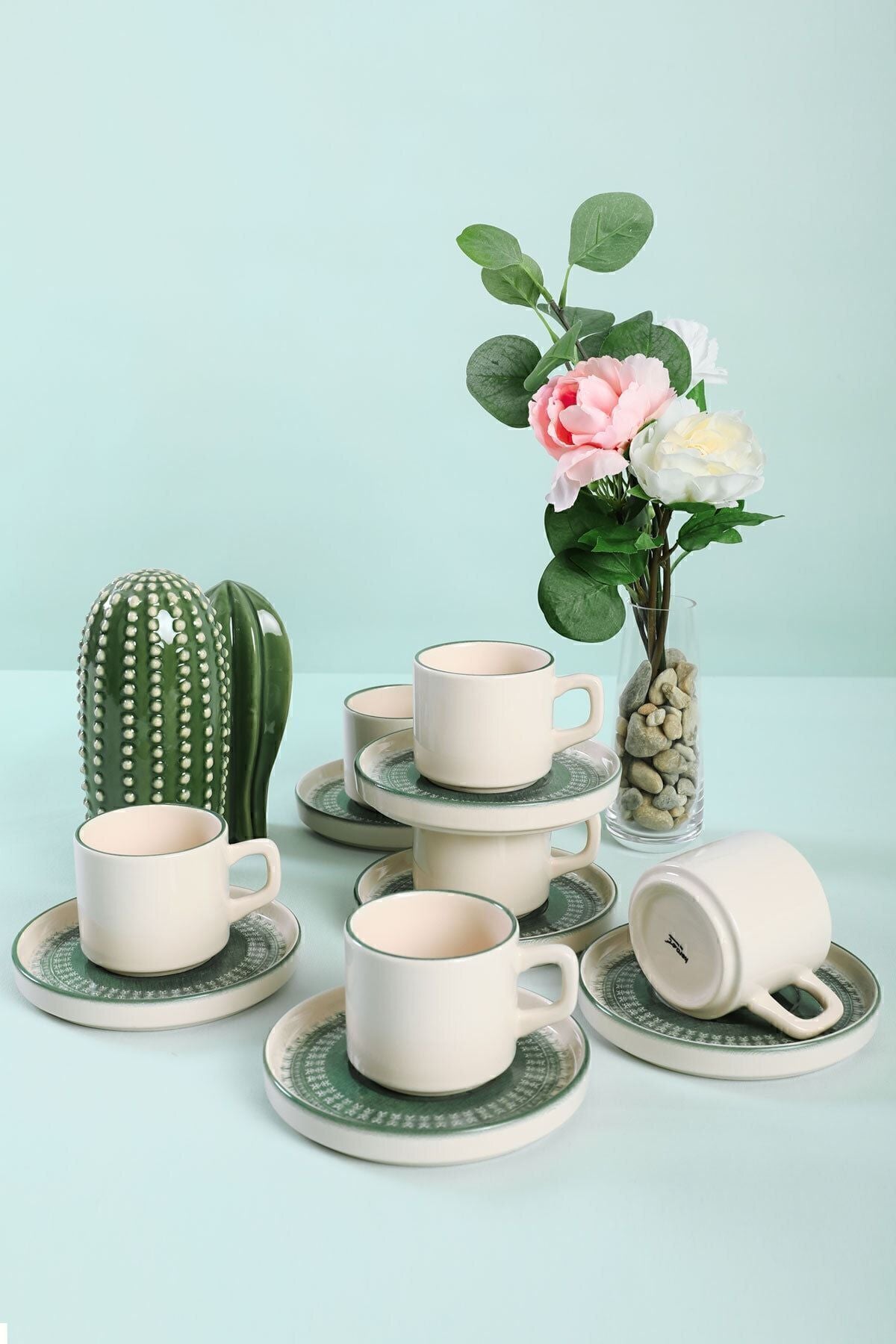 Keraart Maya Stackable Çay Takımı 12 Parça 6 Kişilik - 20789-98