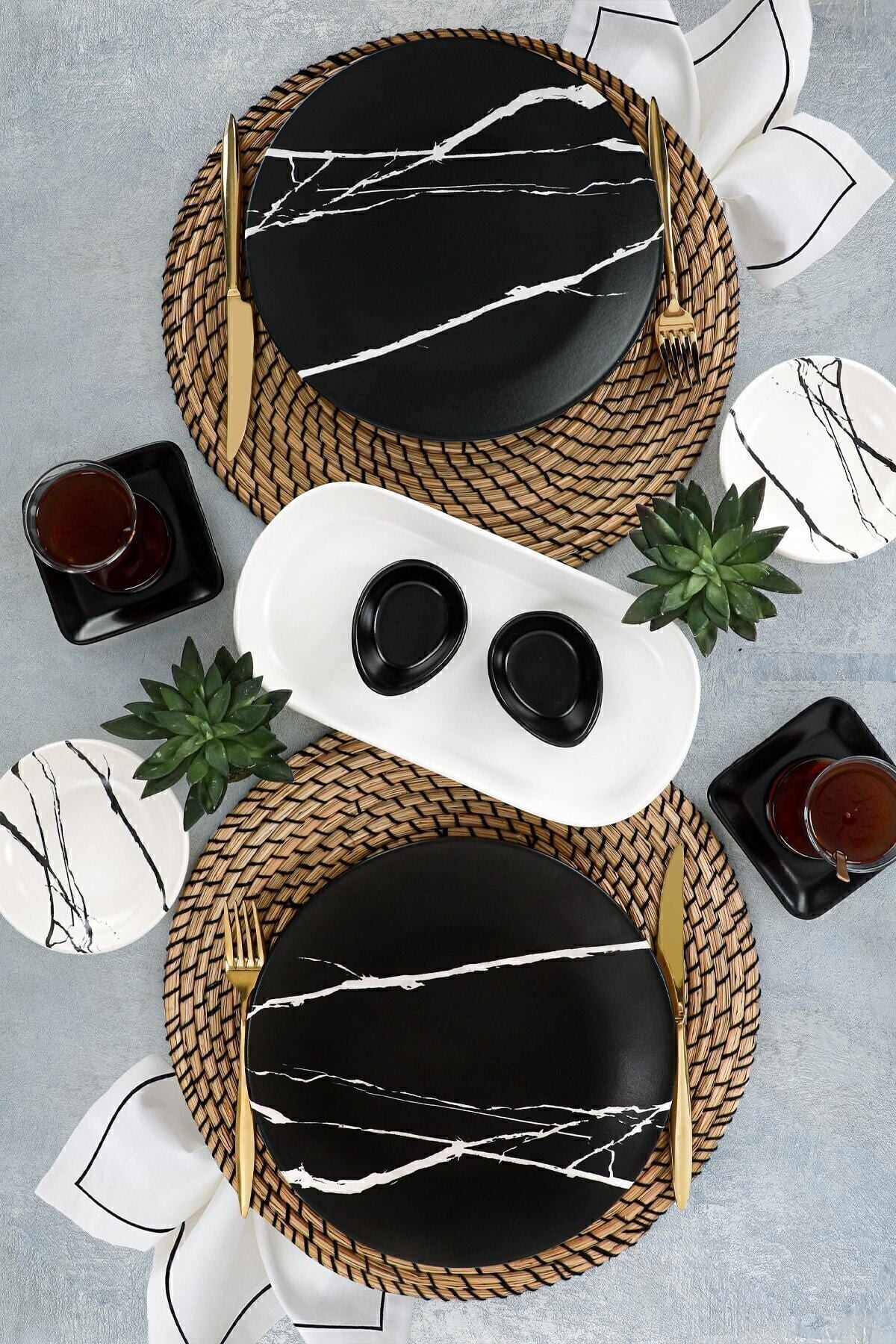 Keraart Mermer Kahvaltı Takımı 11 Parça 2 Kişilik - 17950/51