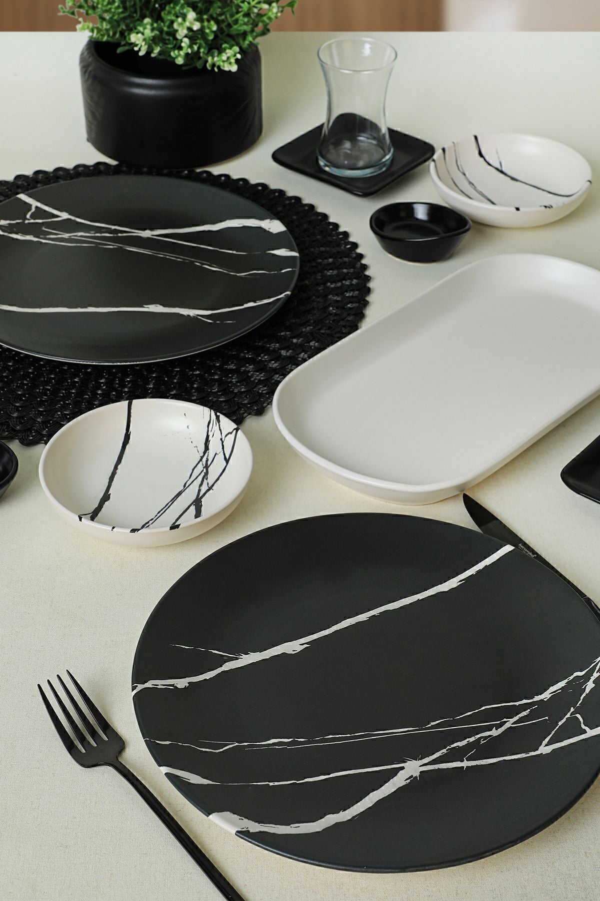 Keraart Mermer Kahvaltı Takımı 11 Parça 2 Kişilik - 17950/51