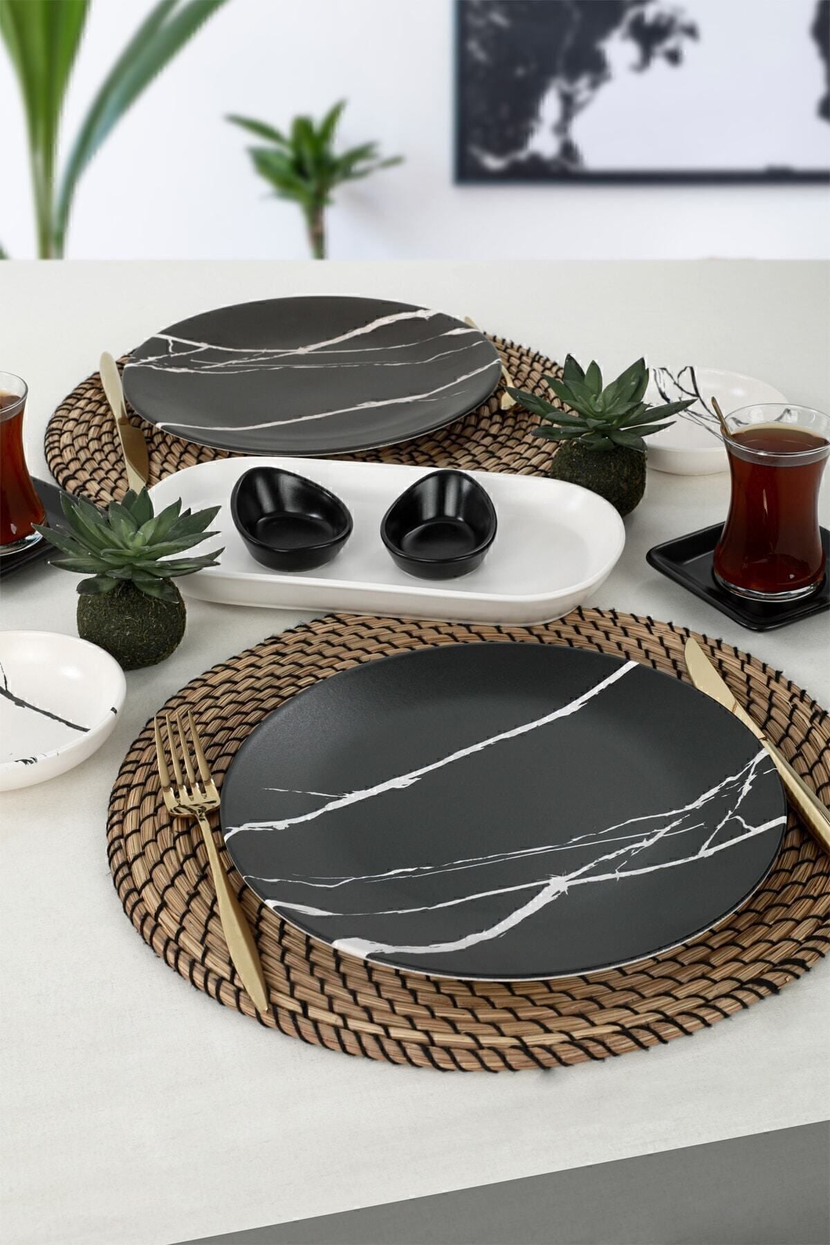 Keraart Mermer Kahvaltı Takımı 11 Parça 2 Kişilik - 17950/51