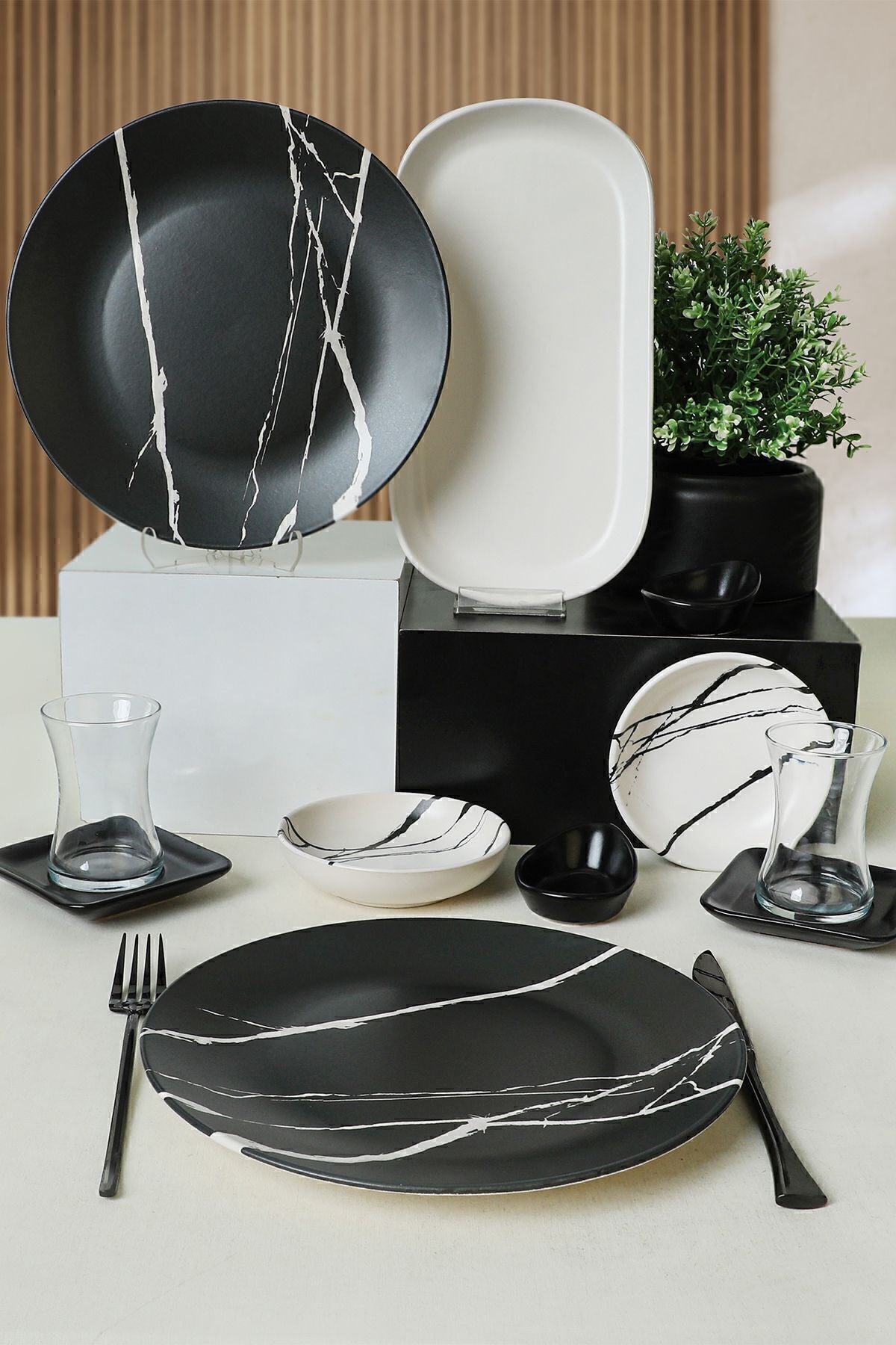 Keraart Mermer Kahvaltı Takımı 11 Parça 2 Kişilik - 17950/51