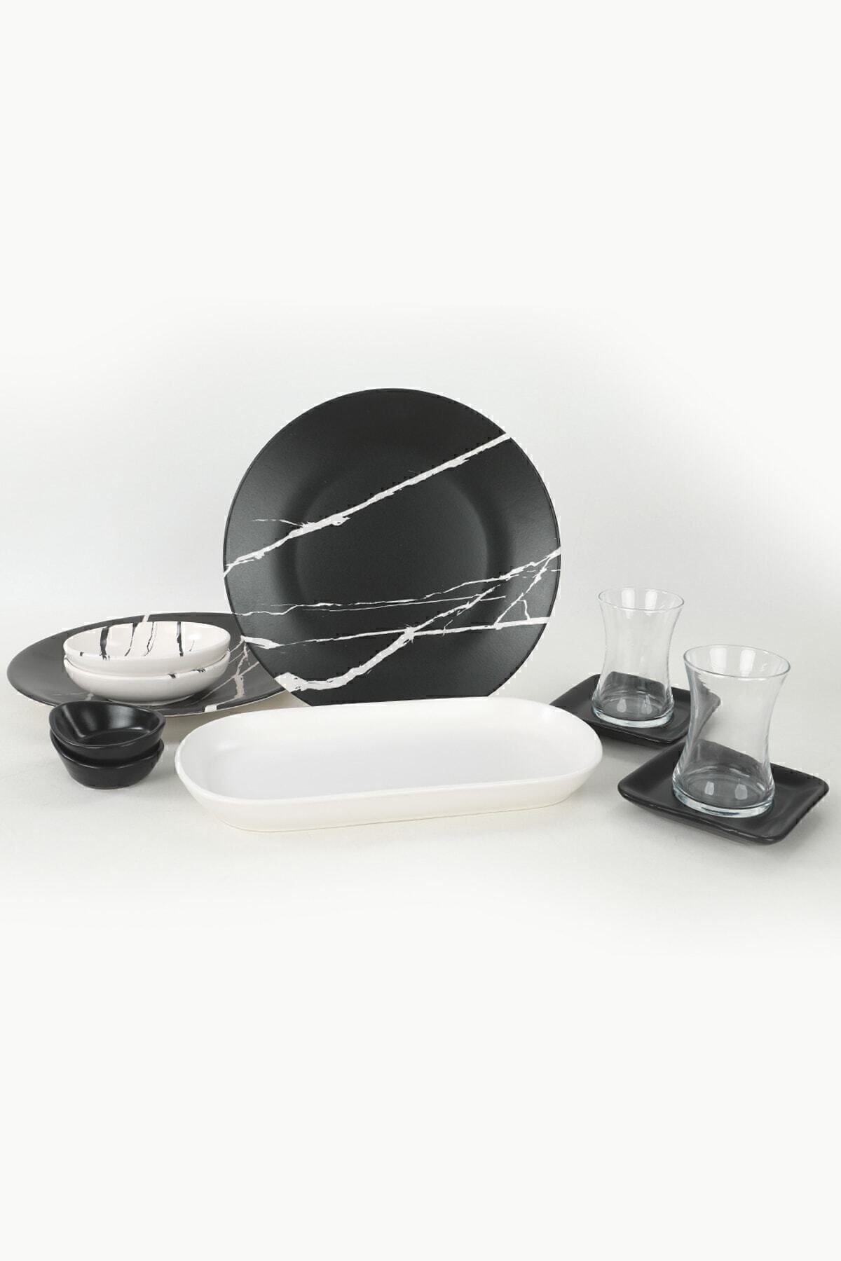 Keraart Mermer Kahvaltı Takımı 11 Parça 2 Kişilik - 17950/51