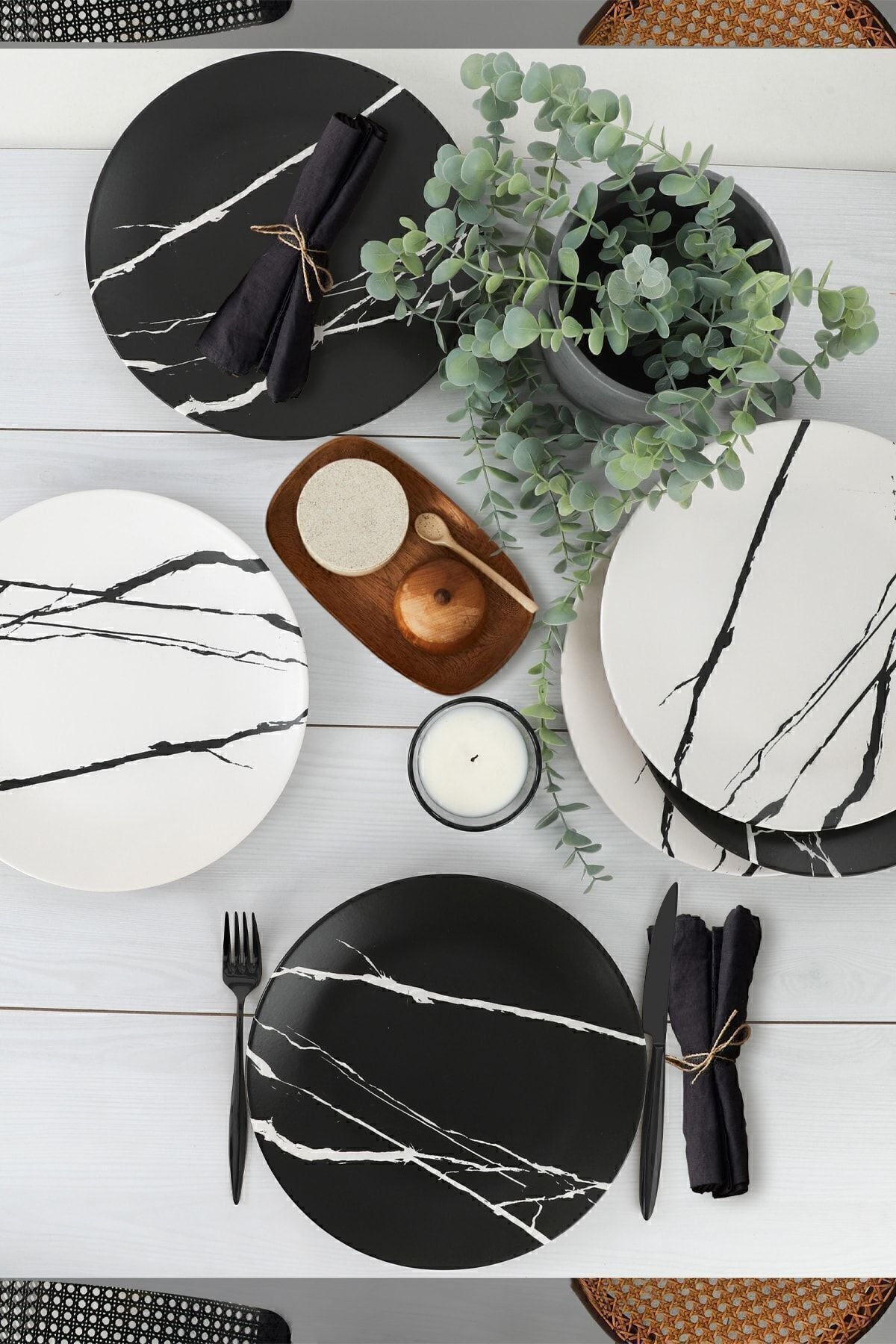 Keraart Mermer Servis Tabağı 26 Cm 6 Adet - 17950/51