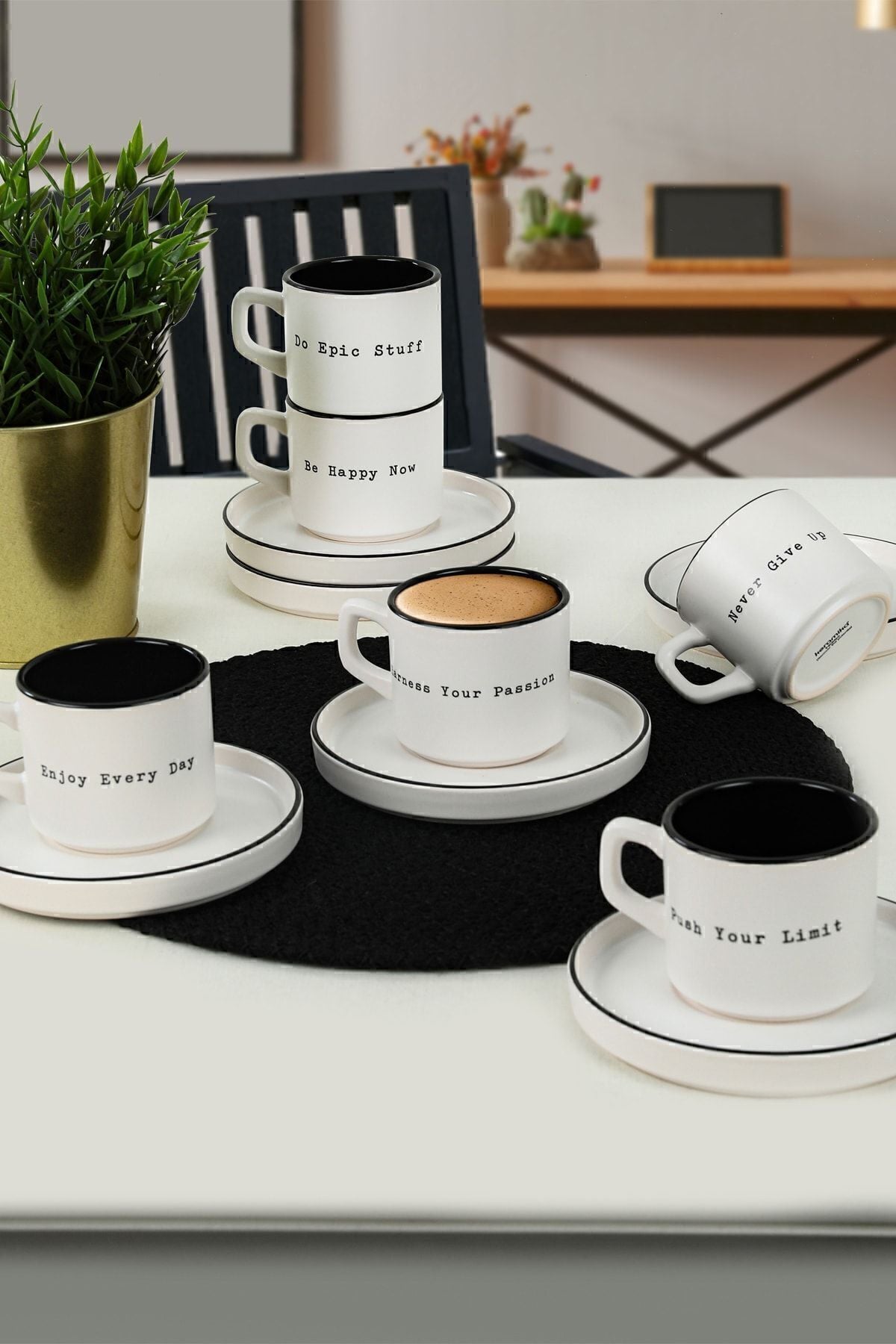 Keraart Motto Stackable Çay Takımı 12 Parça 6 Kişilik