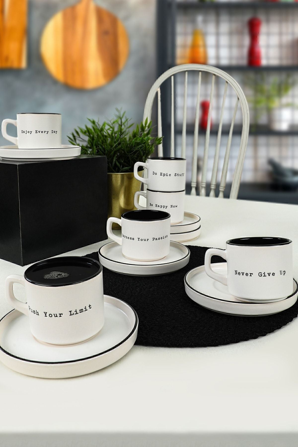 Keraart Motto Stackable Çay Takımı 12 Parça 6 Kişilik