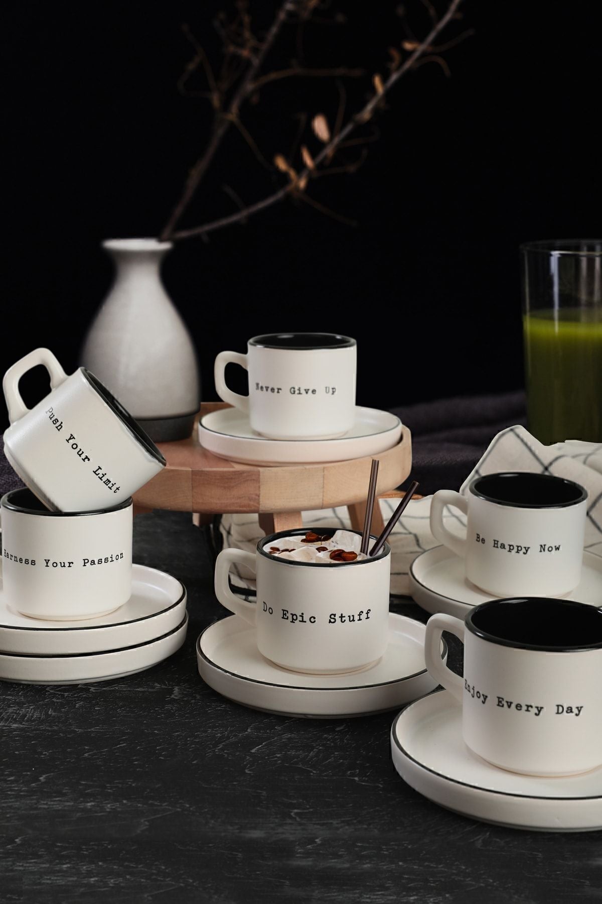 Keraart Motto Stackable Çay Takımı 12 Parça 6 Kişilik