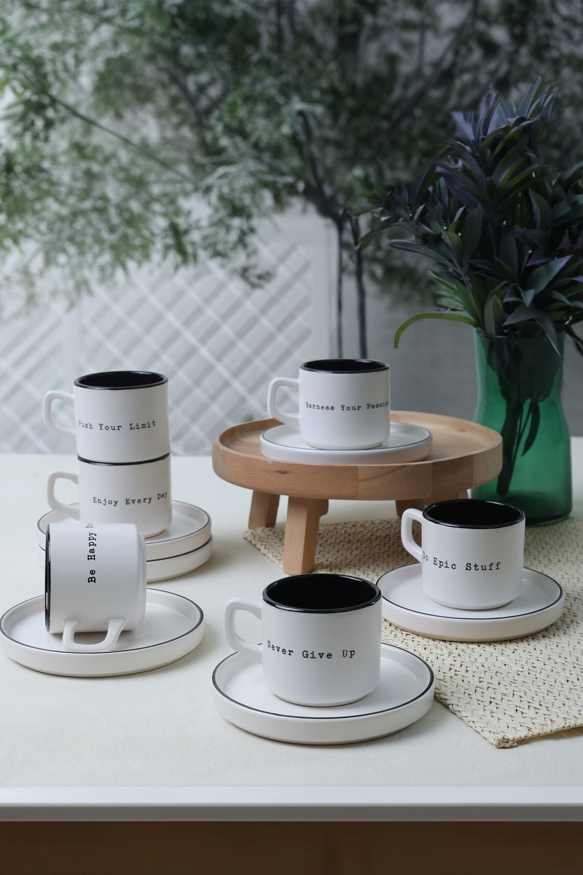 Keraart Motto Stackable Çay Takımı 12 Parça 6 Kişilik