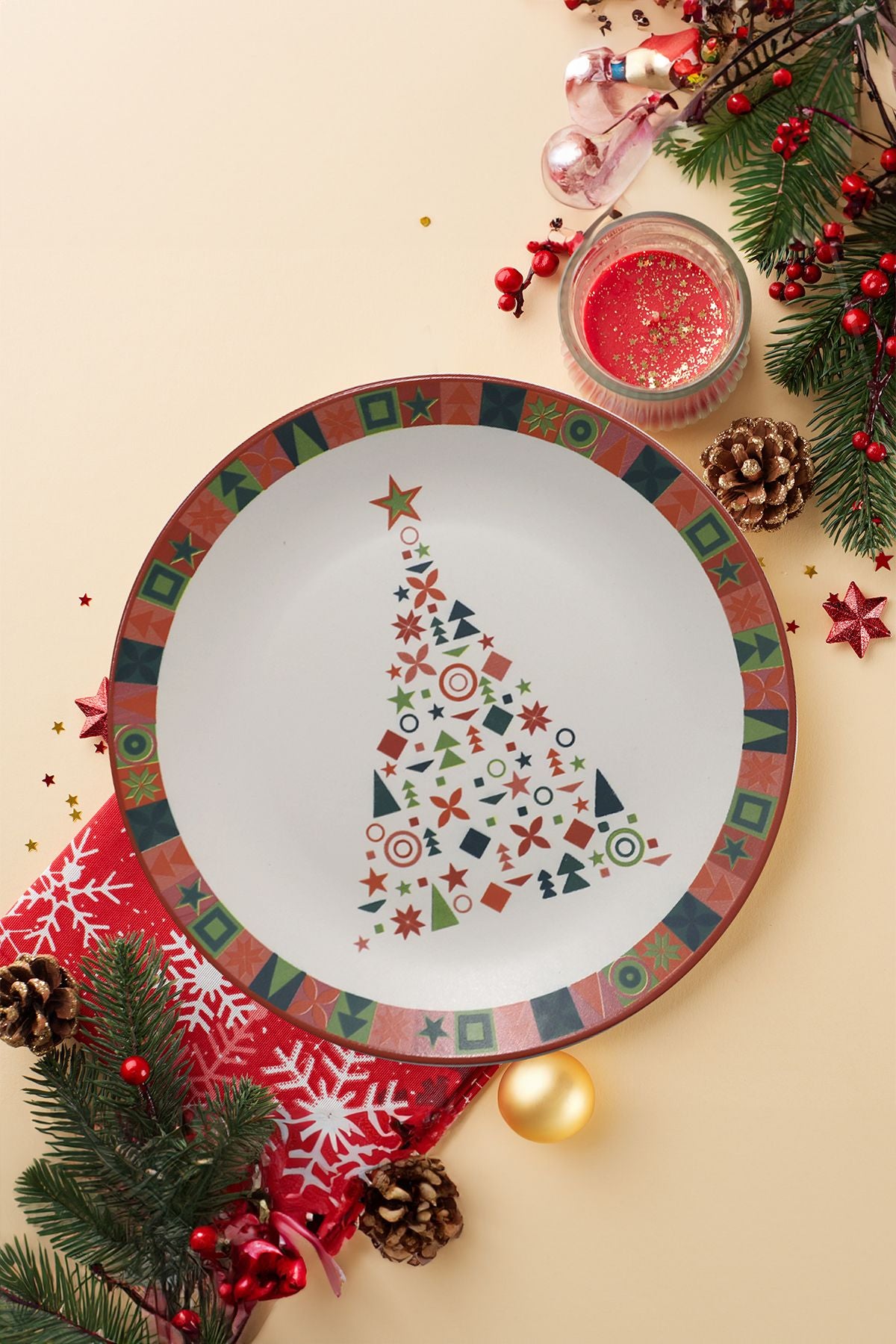 Keraart New Year Çam Servis Tabağı 26 Cm 21652