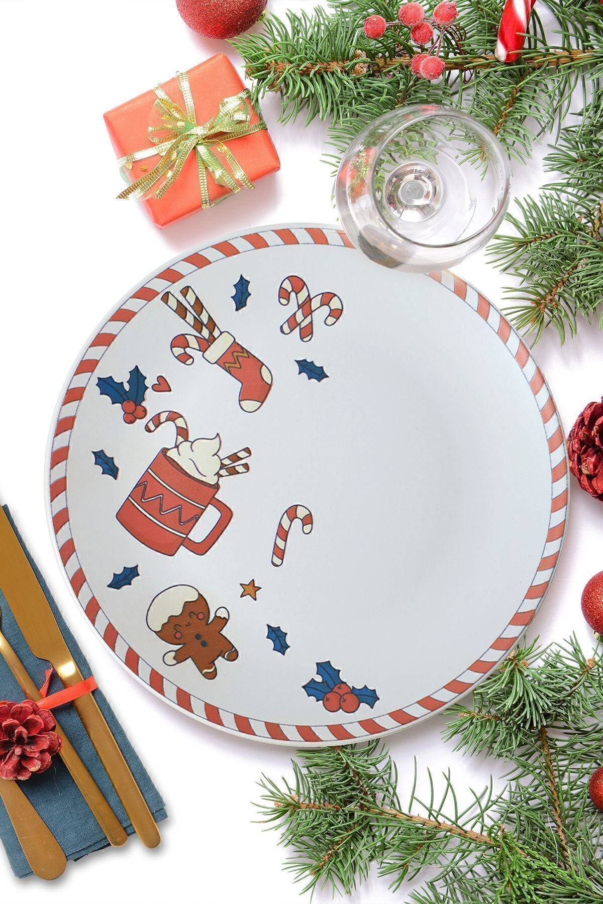 Keraart New Year Sevimli Noel Servis Tabağı 26 Cm 21655