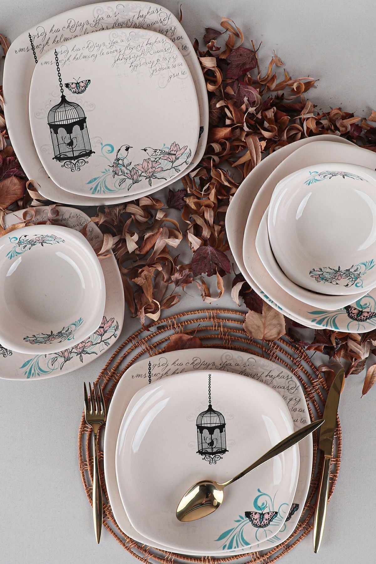 Keraart Retro Yemek Takımı 24 Parça 6 Kişilik