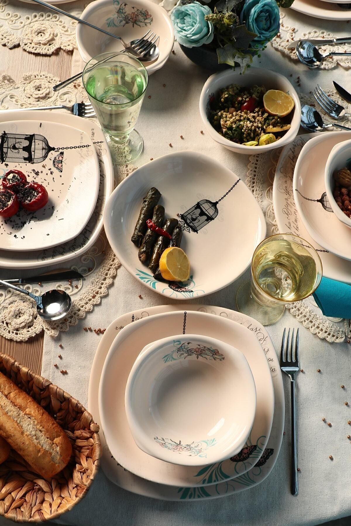 Keraart Retro Yemek Takımı 24 Parça 6 Kişilik