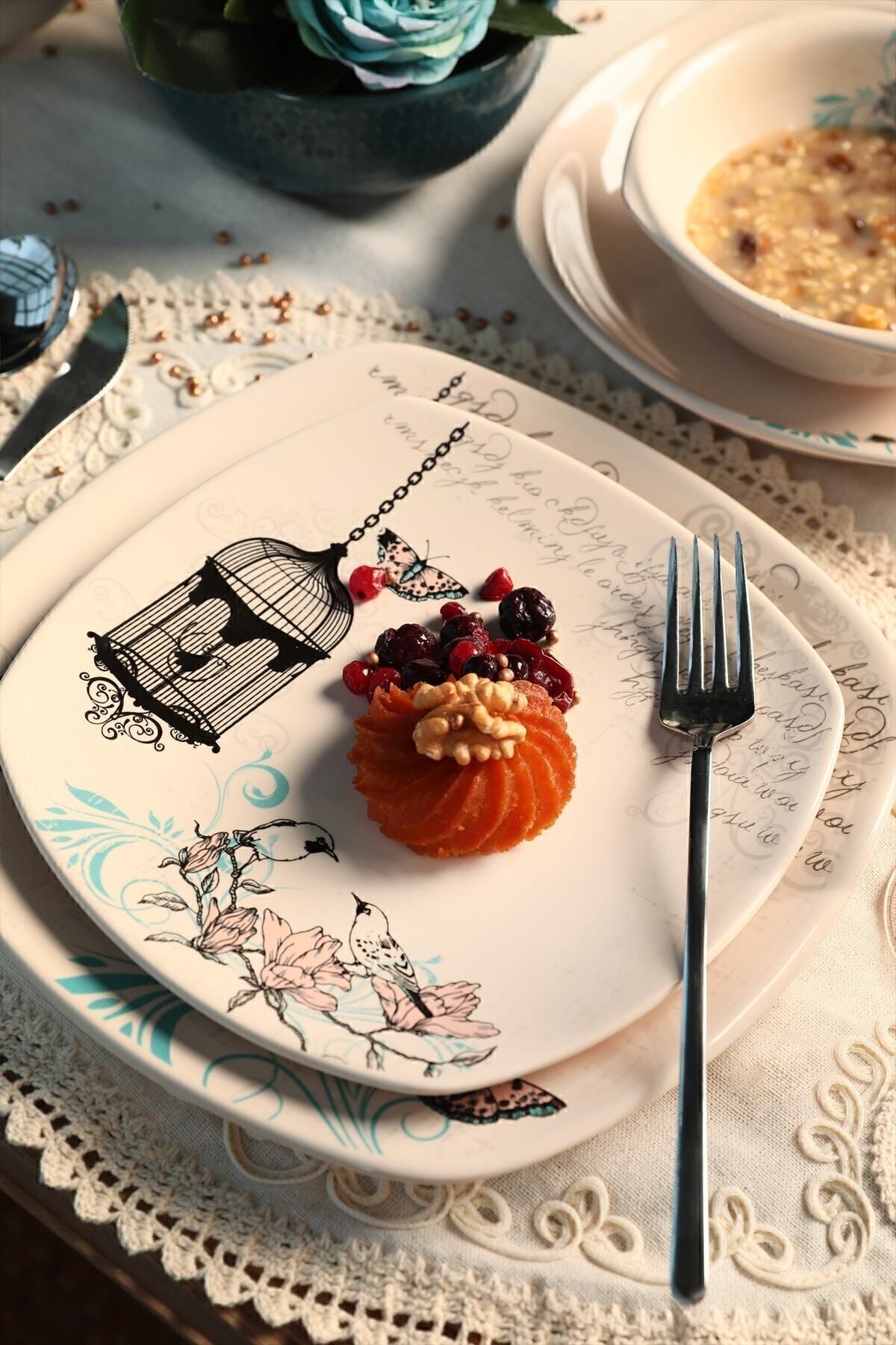 Keraart Retro Yemek Takımı 24 Parça 6 Kişilik