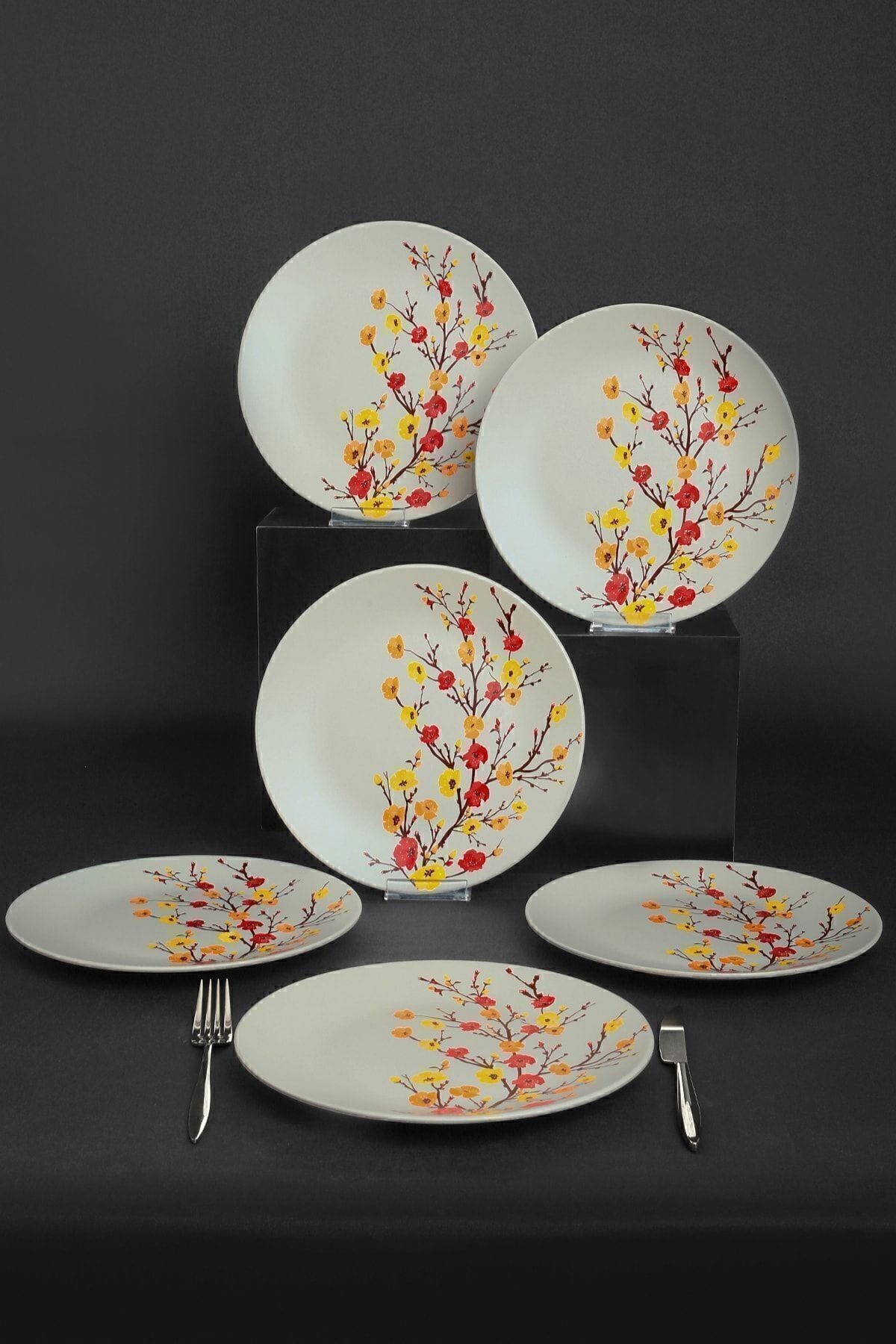 Keraart Sonbahar Tomurcuk Servis Tabağı 26 Cm 6 Adet