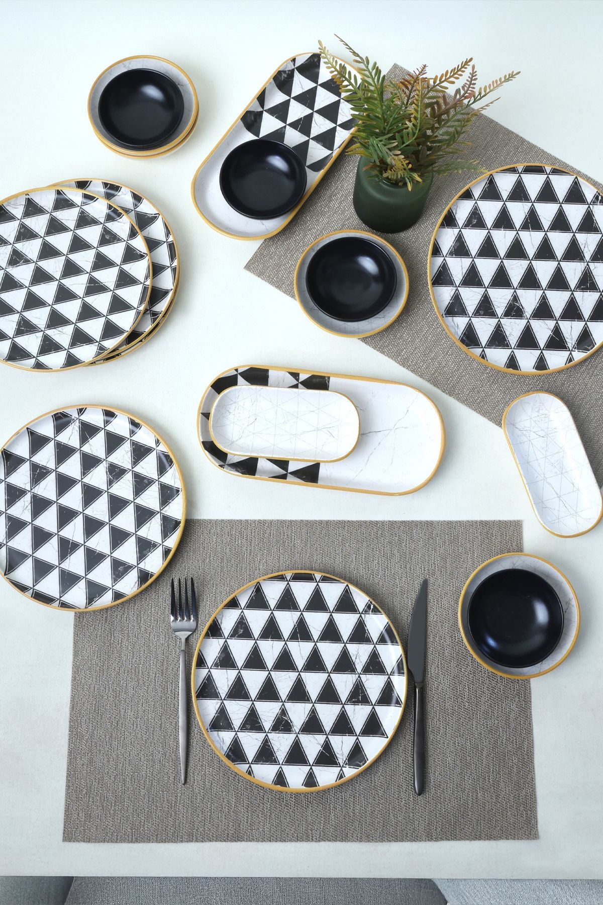 Keraart Trigon Kahvaltı Takımı 18 Parça 6 Kişilik 18765-67-69