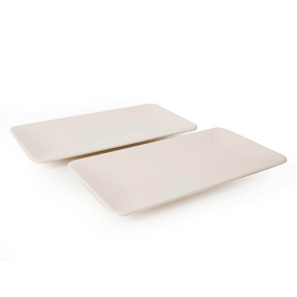 Krem Siera Kayık Tabak 33 Cm 2 Adet 030