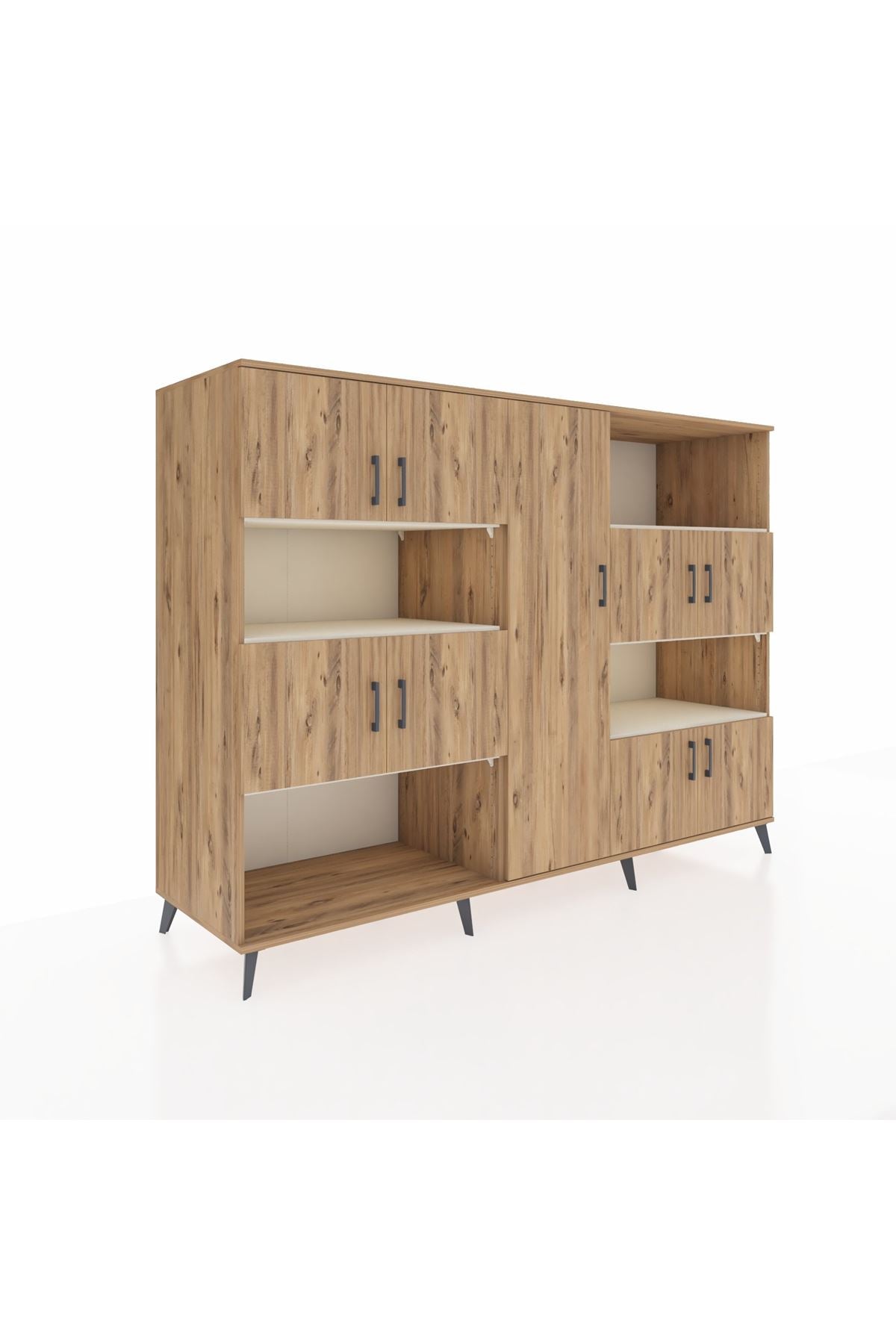 Kronos Dolap 10 Raflı 9 Kapaklı 220x59x163 Çam-Çam/Aytaşı