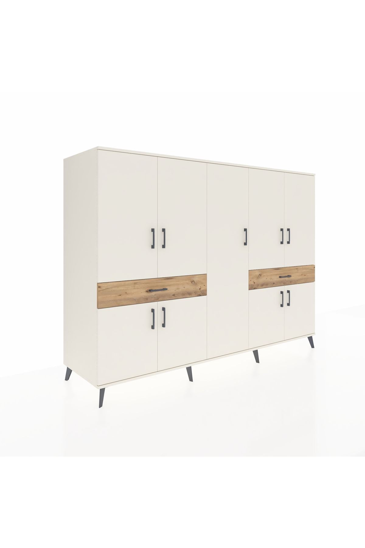 Kronos Dolap 12 Raflı 2 Çekmeceli 8 Kapaklı 220x59x163 Aytaşı-Aytaşı/Çam