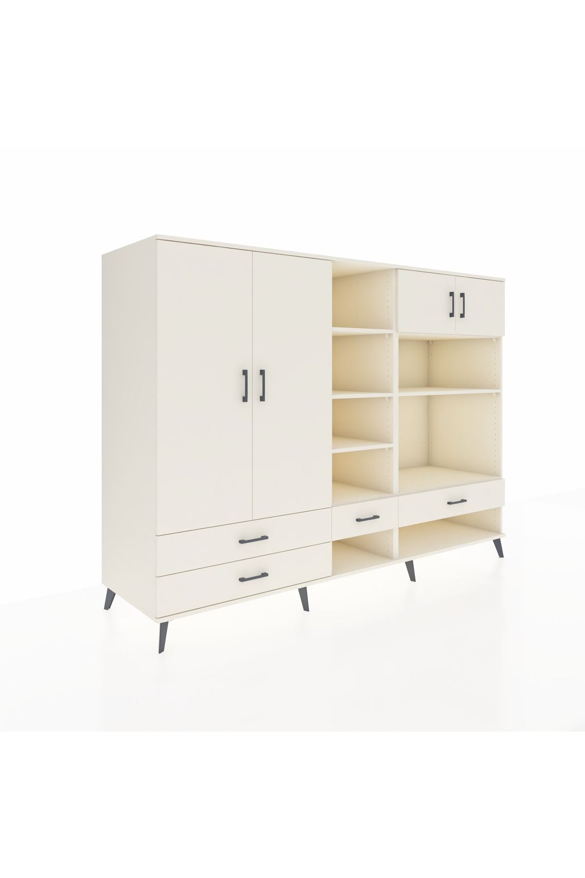 Kronos Dolap 12 Raflı 4 Çekmeceli 4 Kapaklı 220x59x163 Aytaşı-Aytaşı