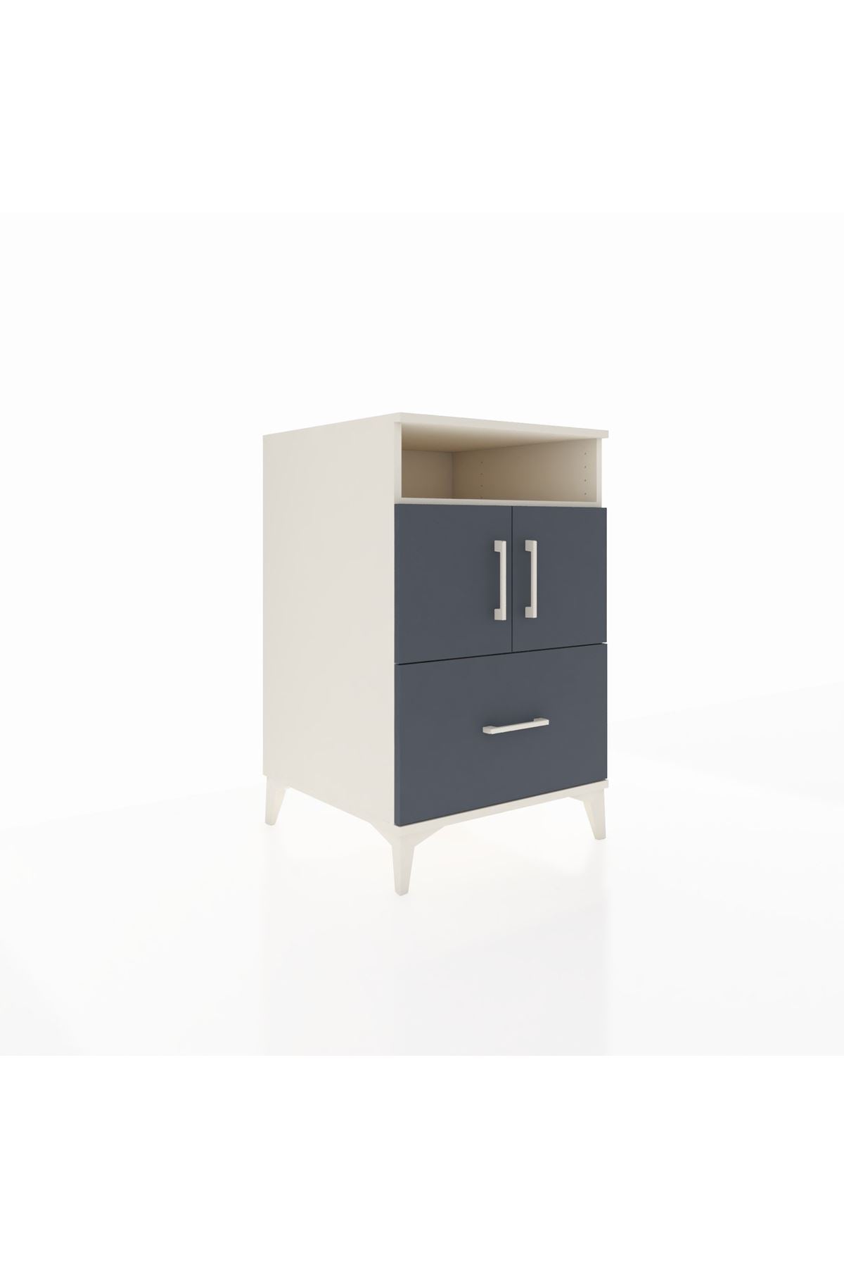 Kronos Komodin 2 Raflı Tek Çekmeceli 2 Kapaklı 60x59x96 Aytaşı-Antrasit