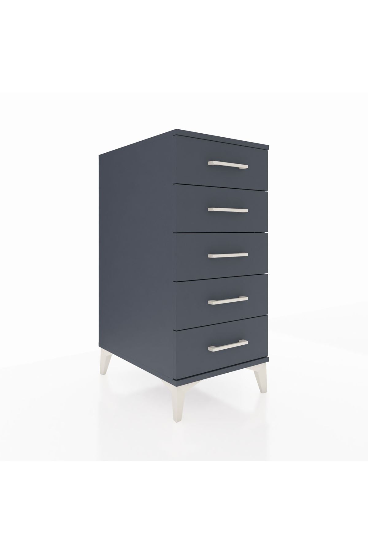 Kronos Komodin 5 Çekmeceli 44x59x96 Antrasit-Antrasit