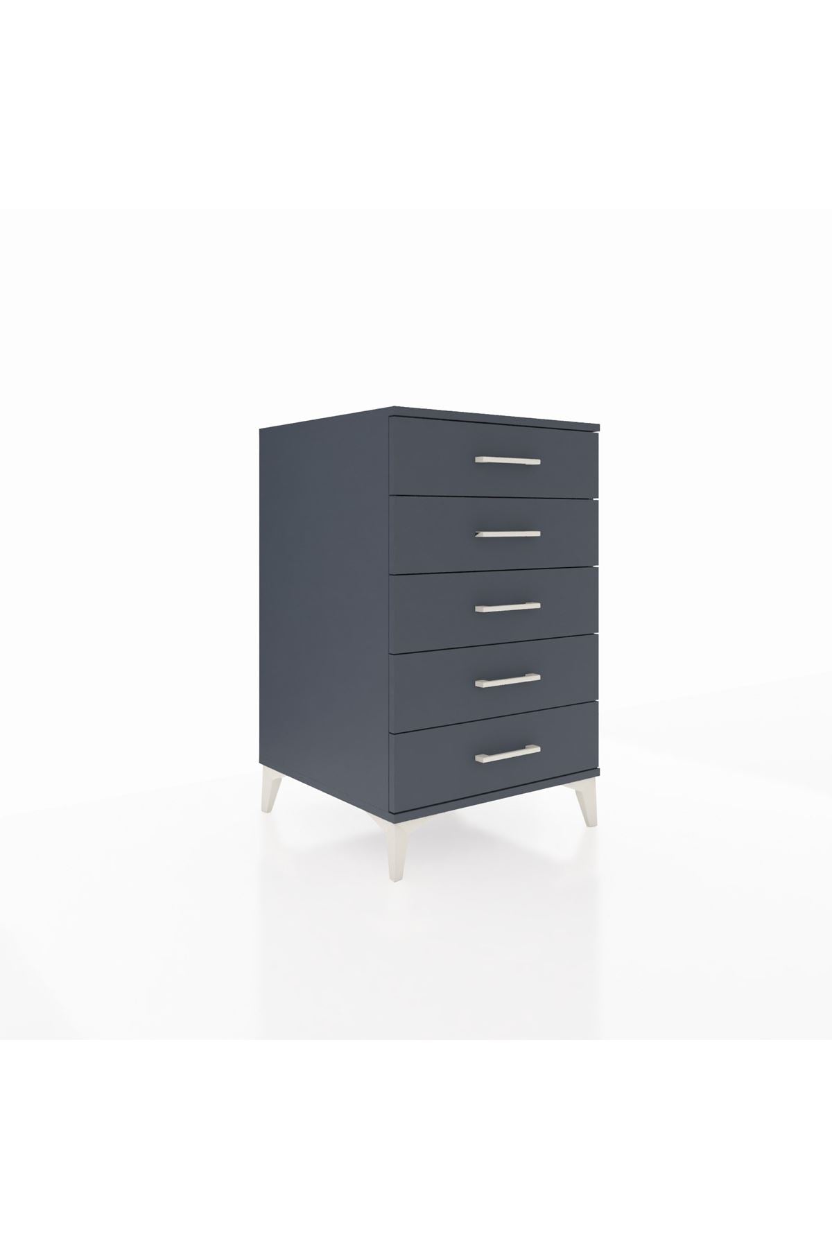 Kronos Komodin 5 Çekmeceli 60x59x96 Antrasit-Antrasit